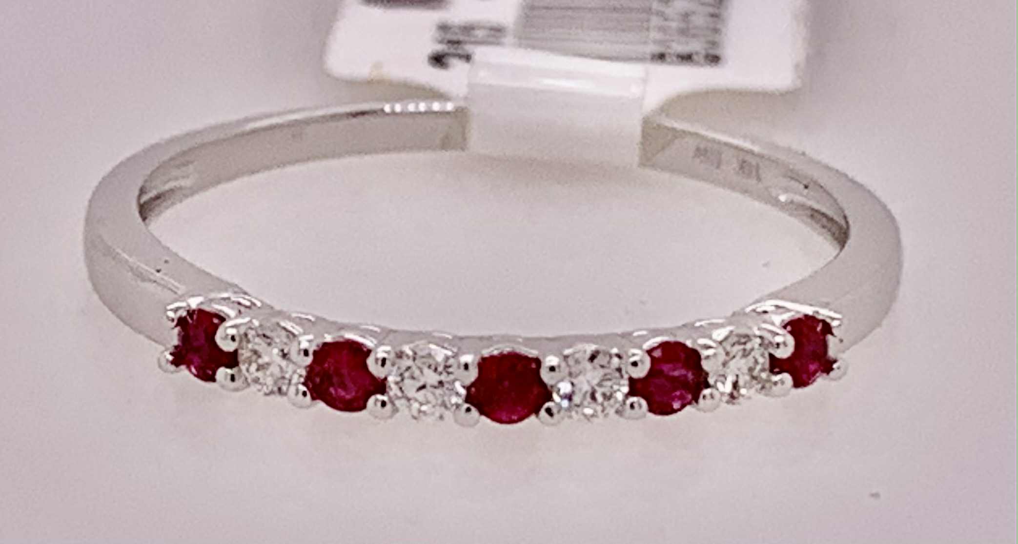 14K Ruby & Diamond Band