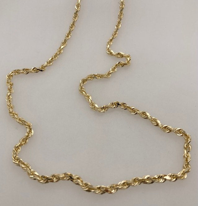 14K Gold Diamond Cut Rope Chain John Cauley Jeweler