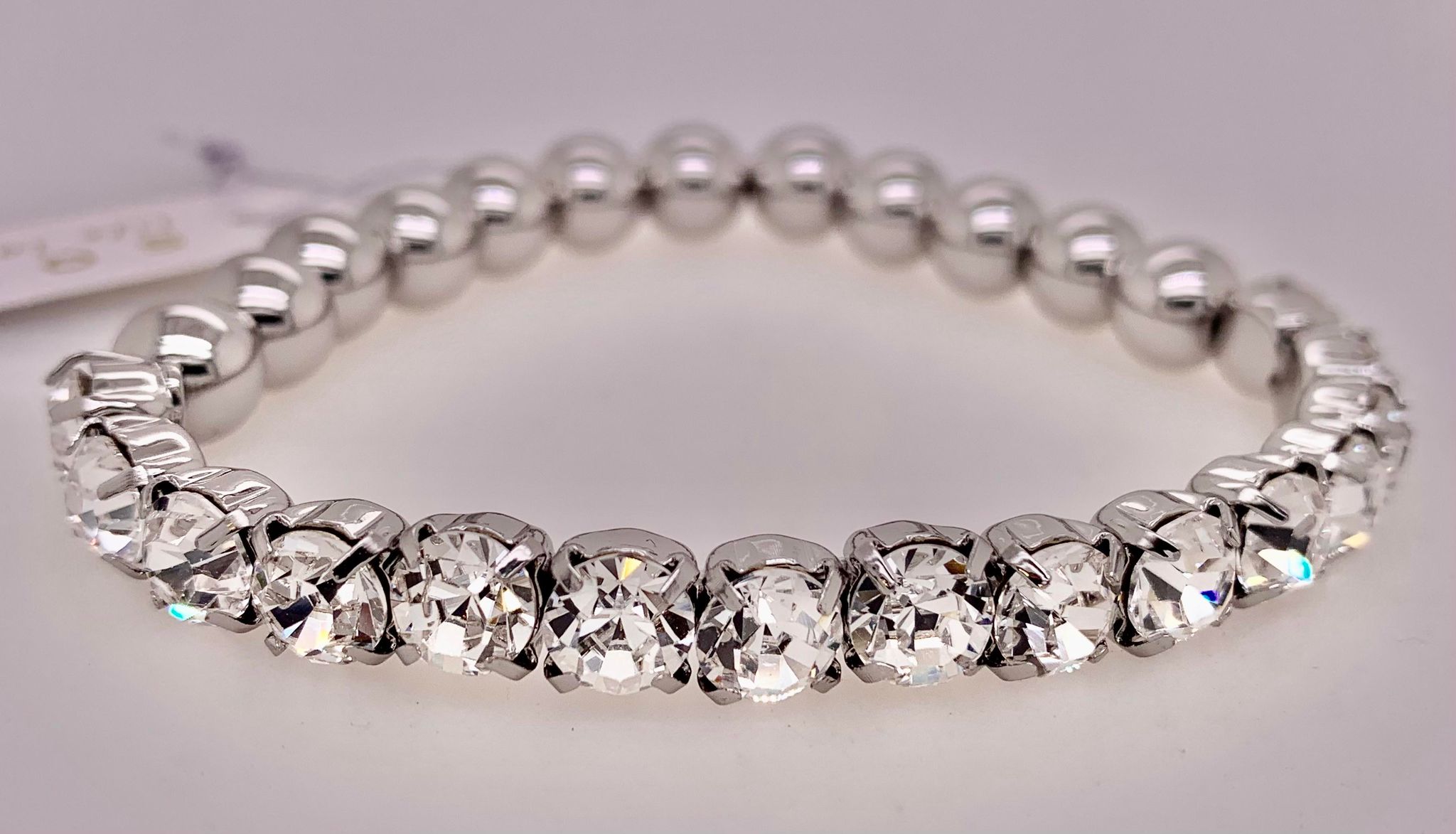Sorrelli Silver Crystal Embellished Bracelet Pastel Crystal and Filigree Tennis Bracelet | Sorrelli main image 2