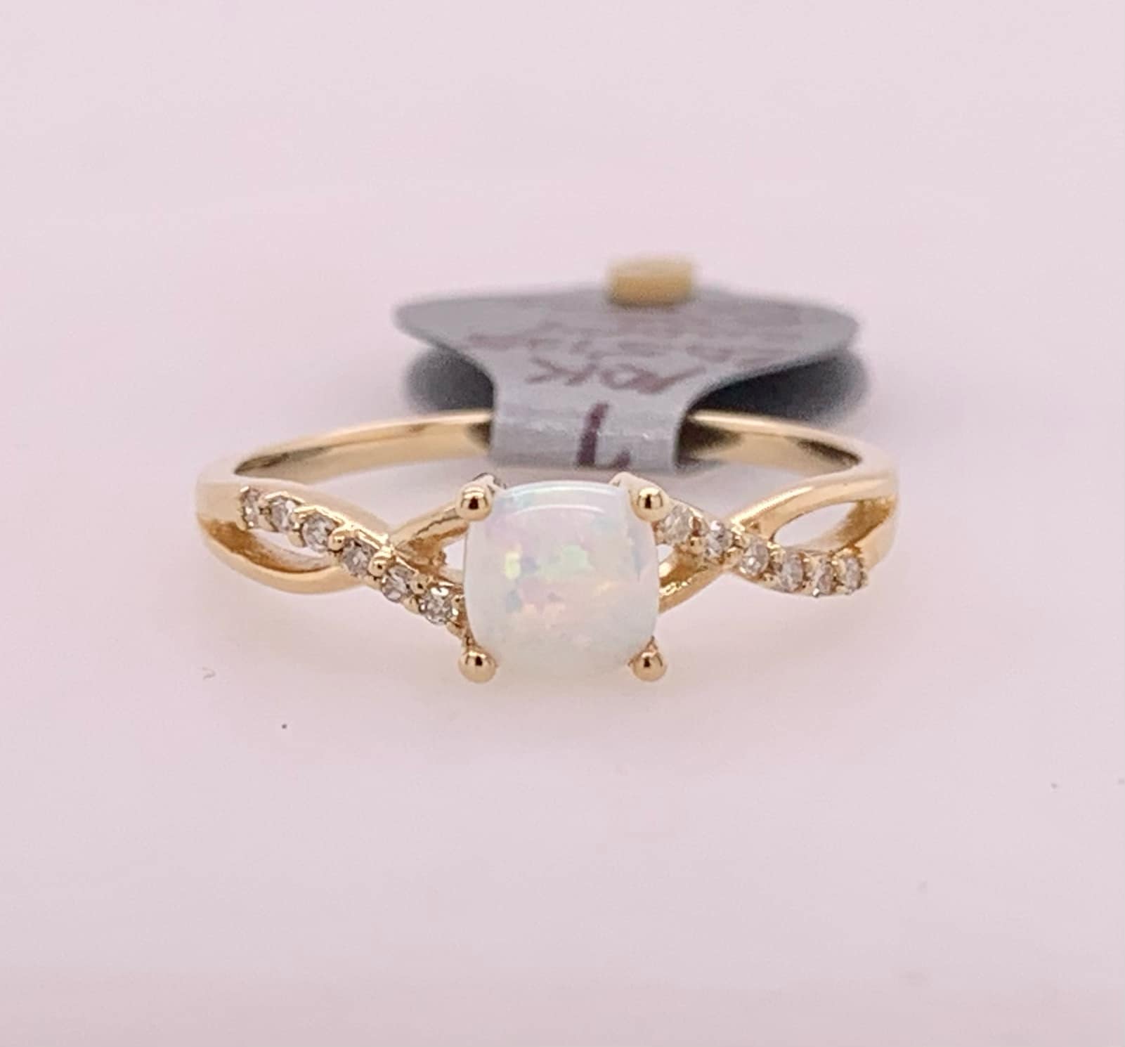 10K Diamond Birthstone Ring- October