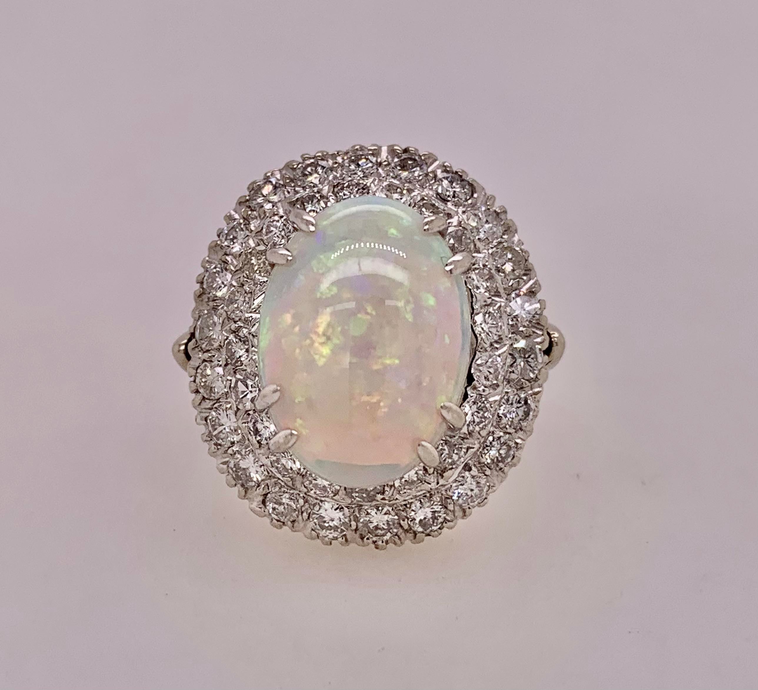 Estate Opal & Diamond Ring