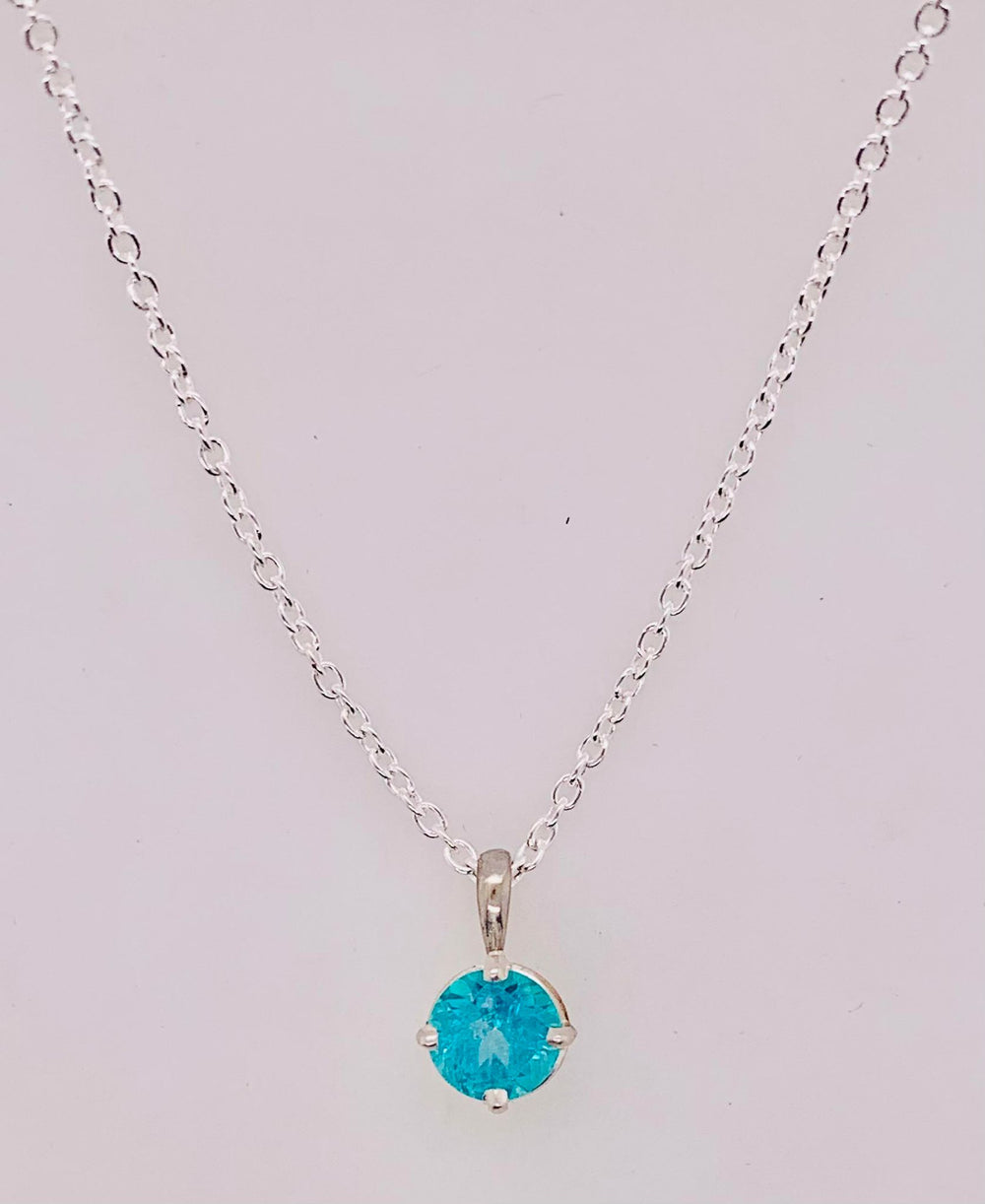 Sterling Silver Apatite Pendant Necklace