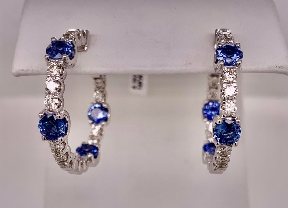 14K Sapphire & Diamond Earrings
