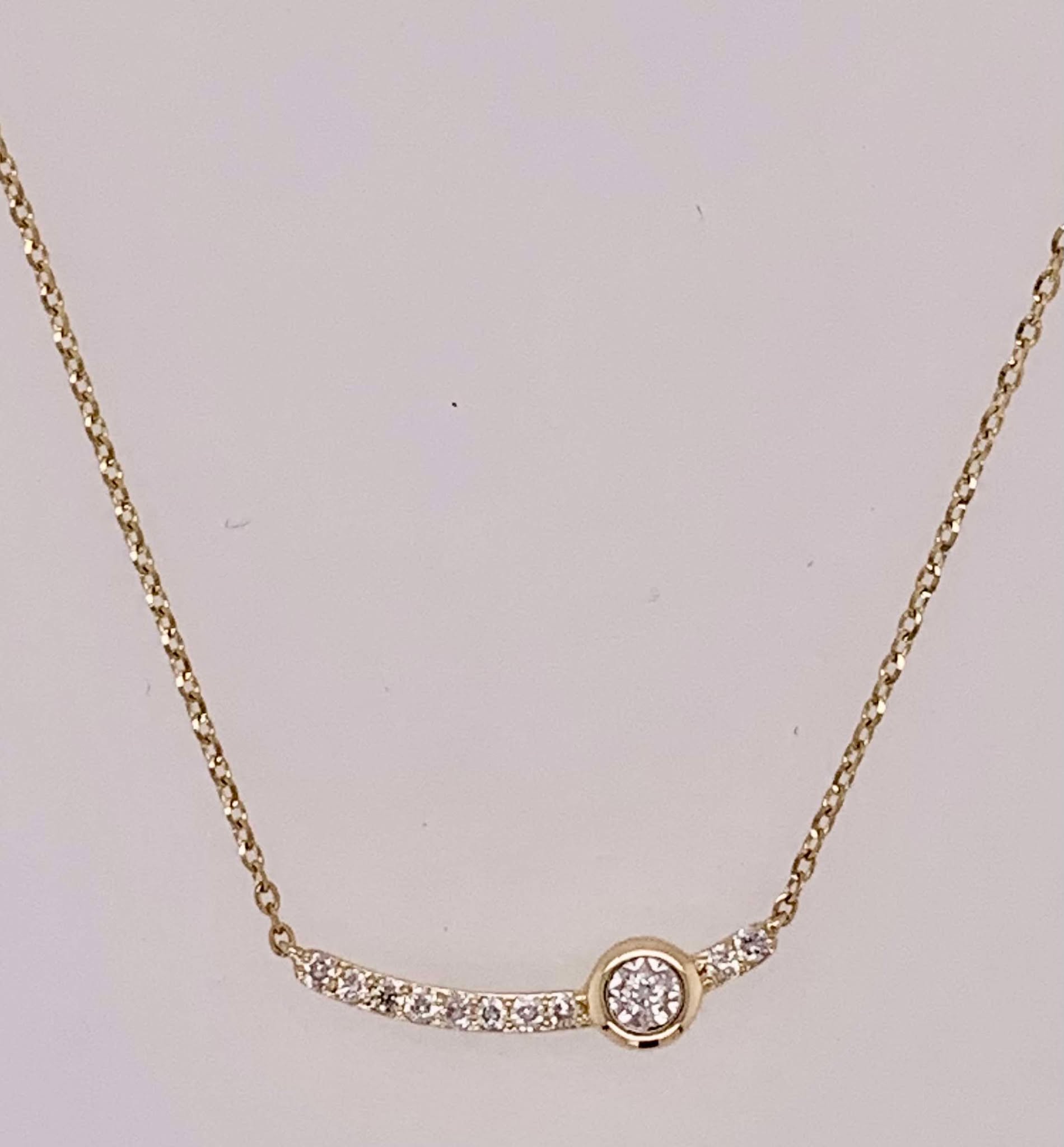 14K Diamond Bar Necklace