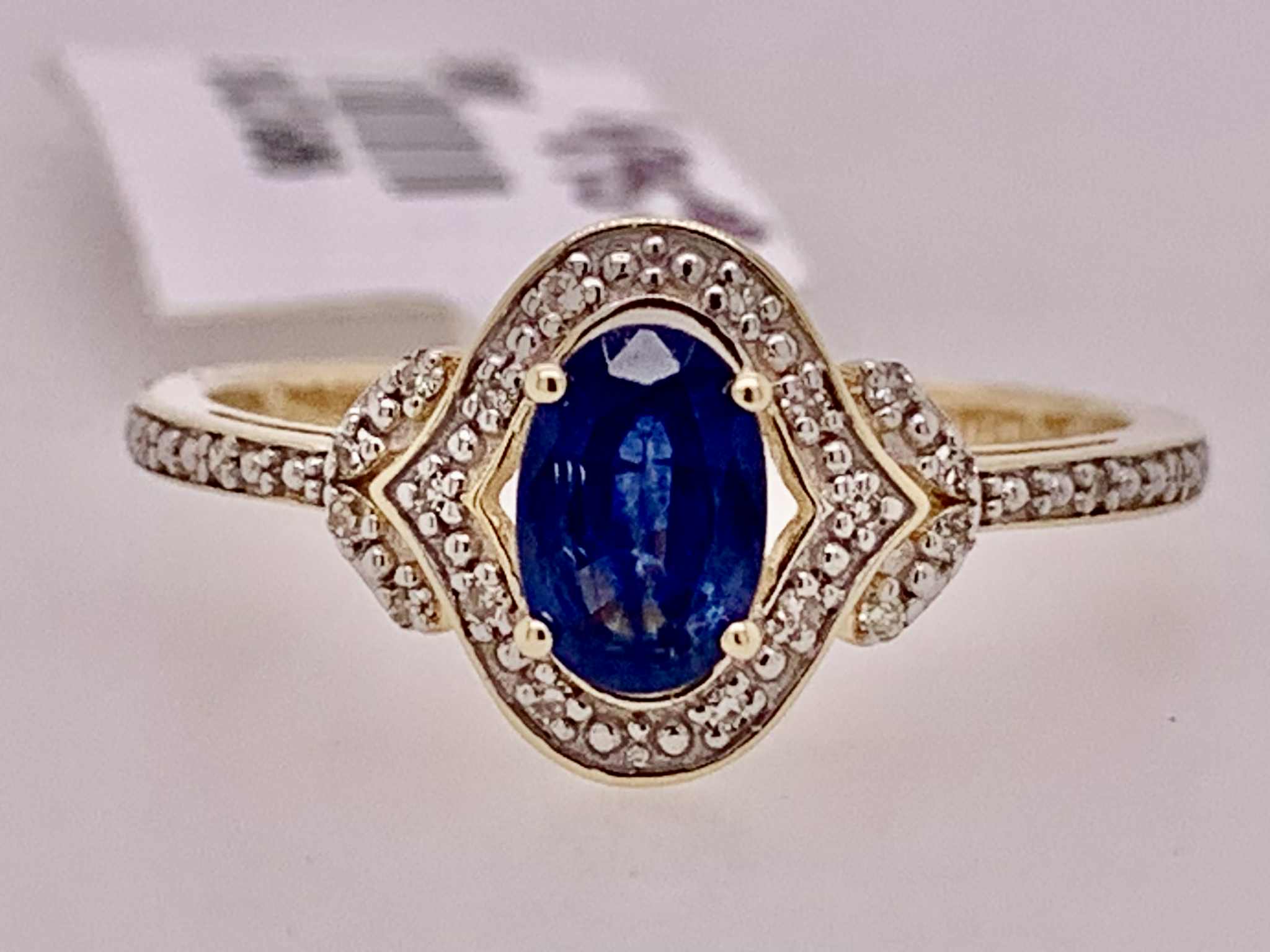 14K Sapphire & Diamond Ring