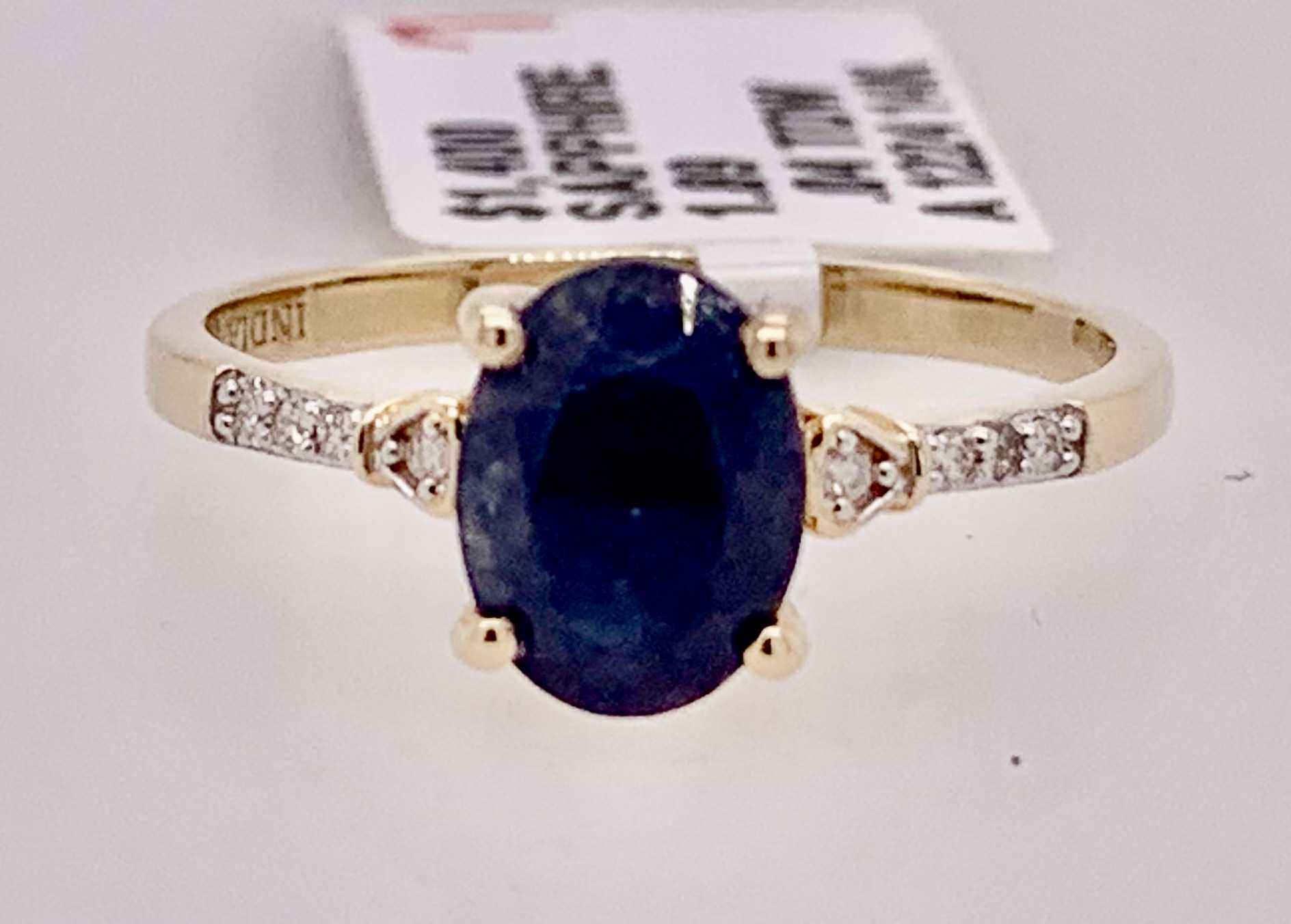 14K Sapphire & Diamond Ring