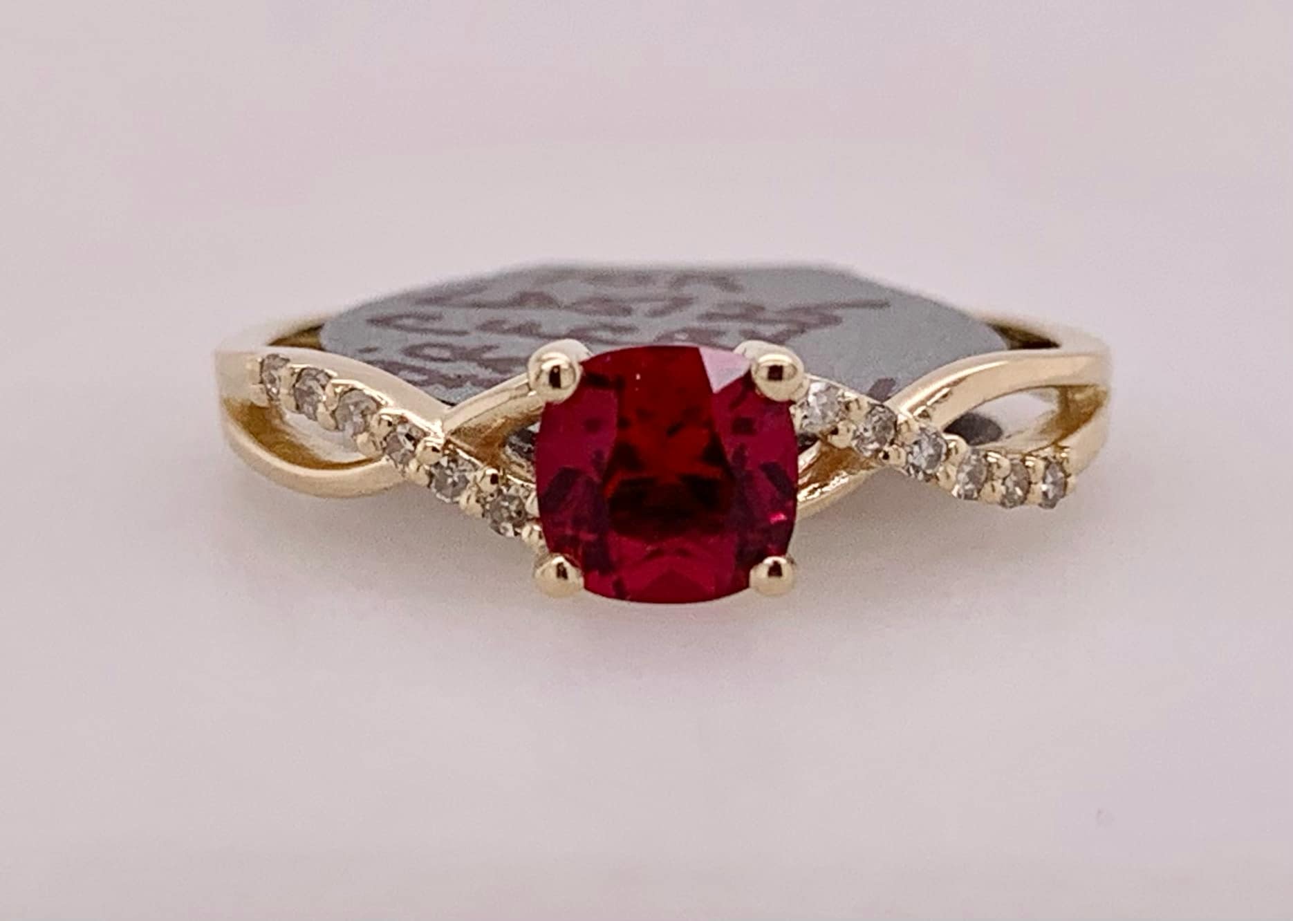 10K Diamond Birthstone Ring- July