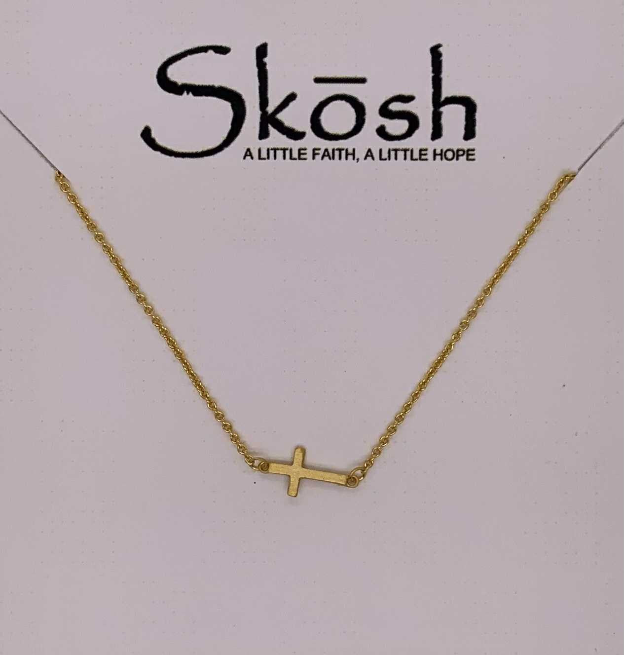 Skosh Kids Tiny Sideways Cross Necklace