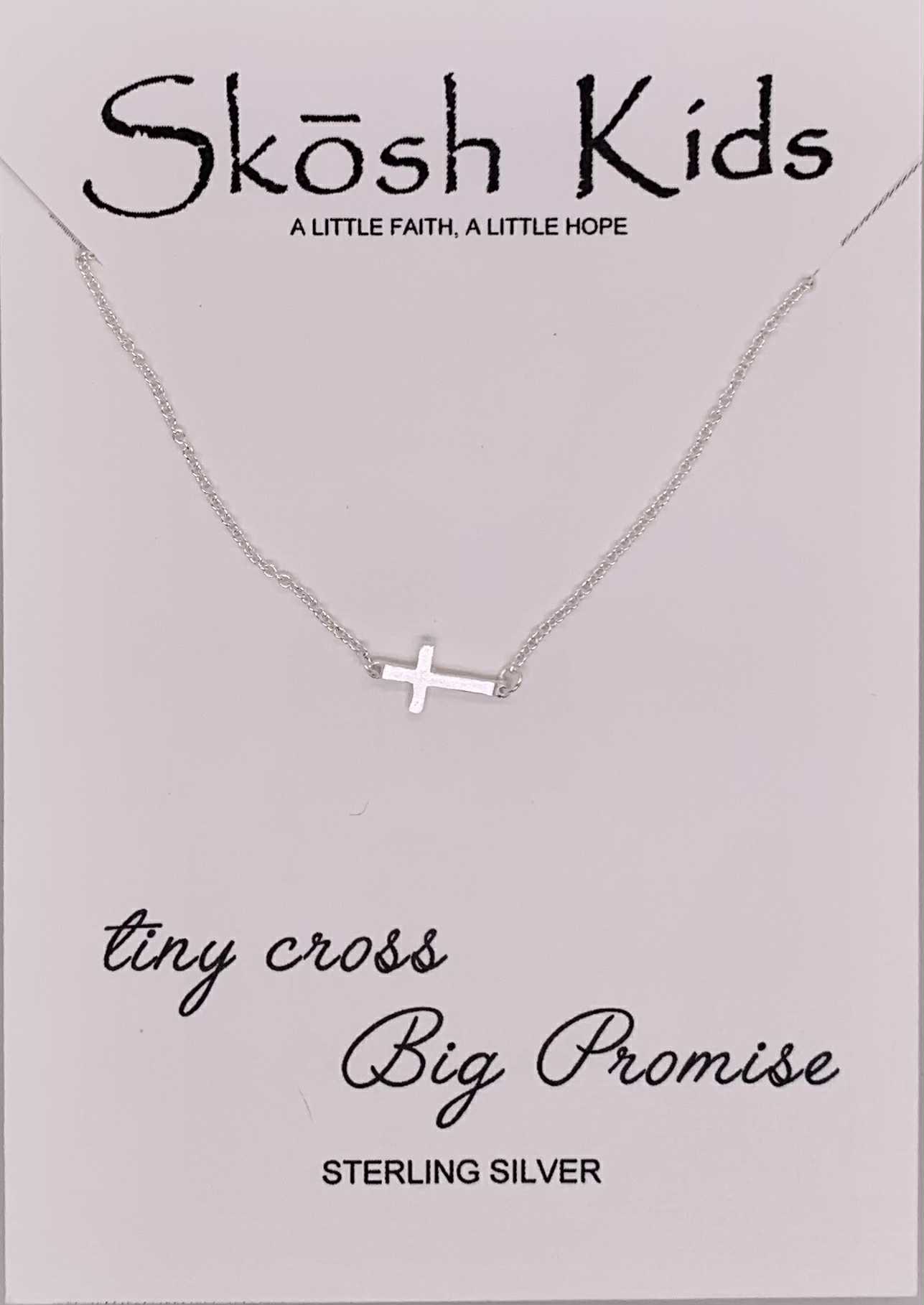 Skosh Kids Tiny Sideways Cross Necklace