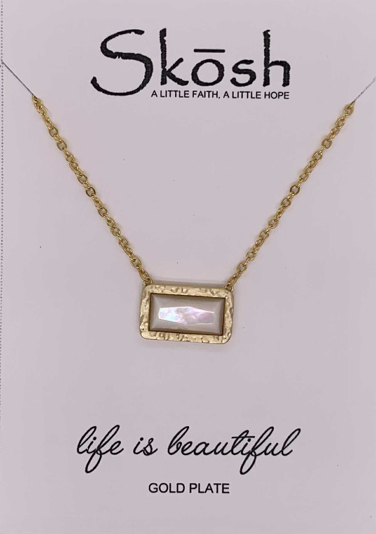 Skosh Mother of Pearl Bar Necklace