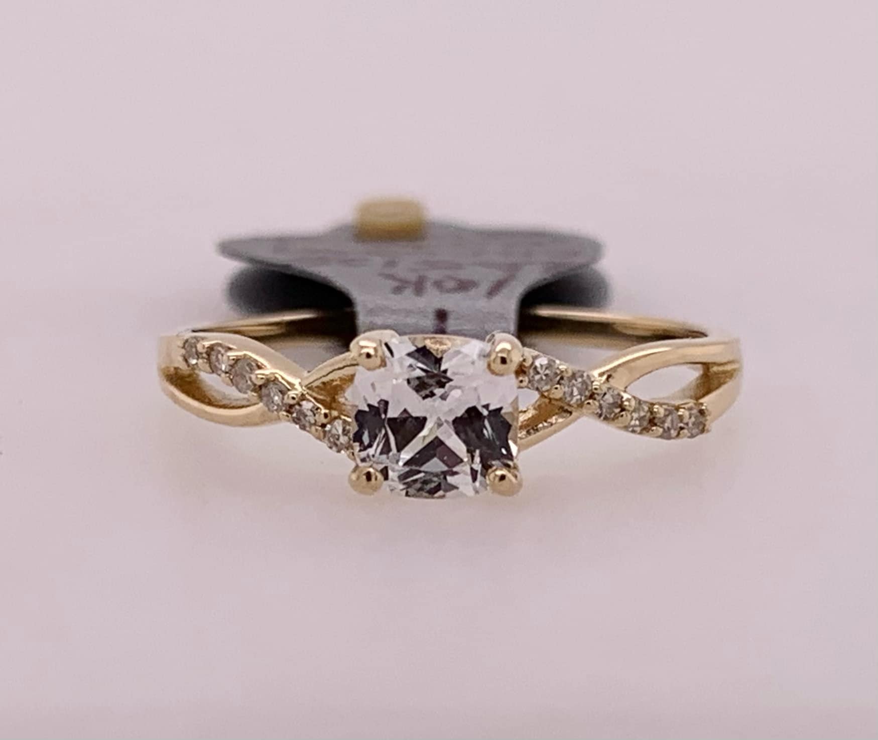 10K Diamond Birthstone Ring- April