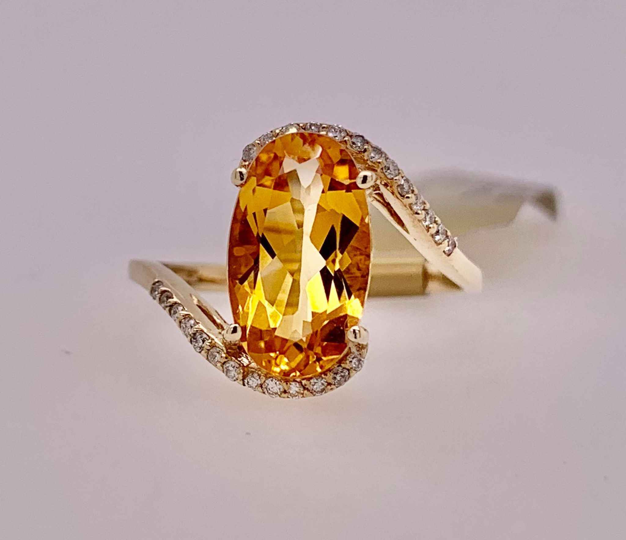 10K Citrine & Diamond Ring