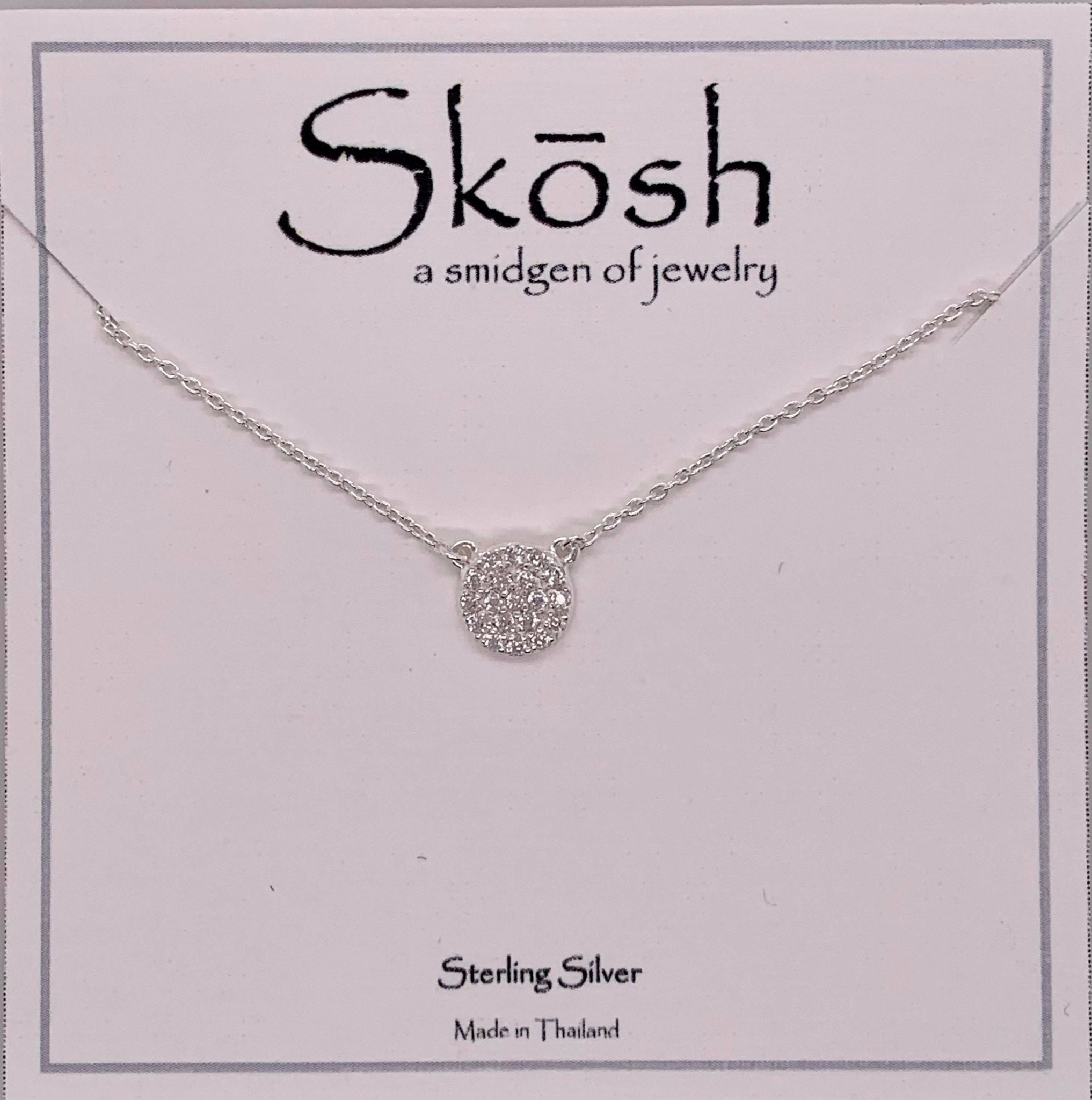Skosh Pave' CZ Disc Necklace