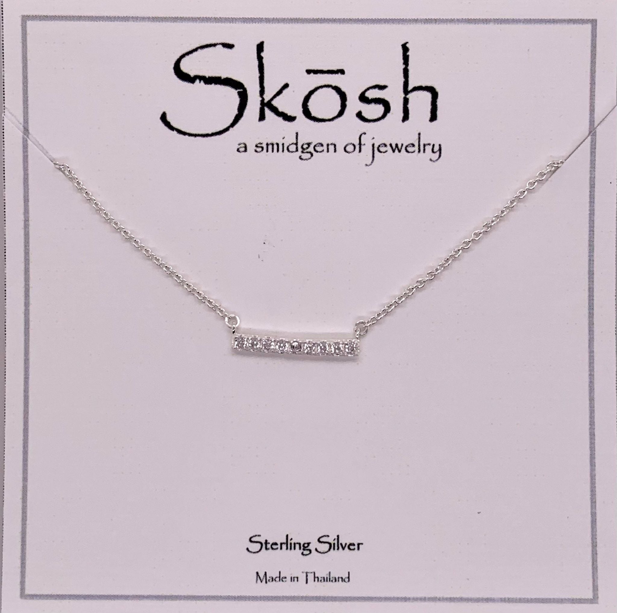 Skosh CZ Bar Necklace