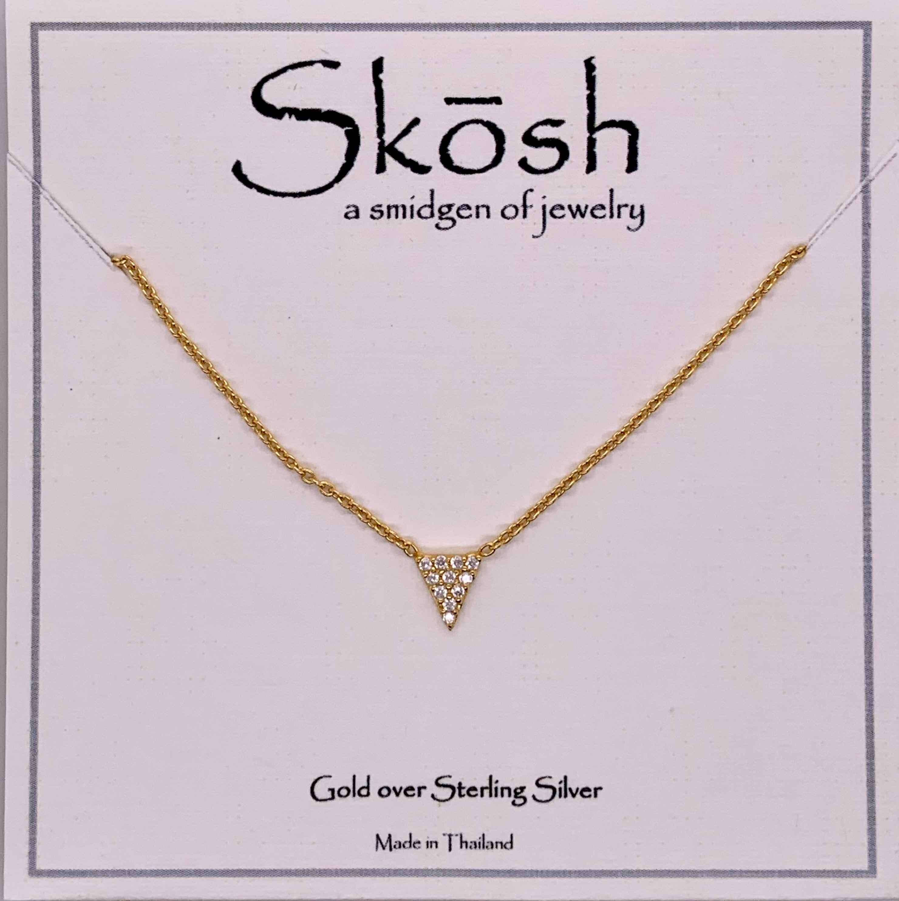Skosh CZ Pave' Triangle Necklace