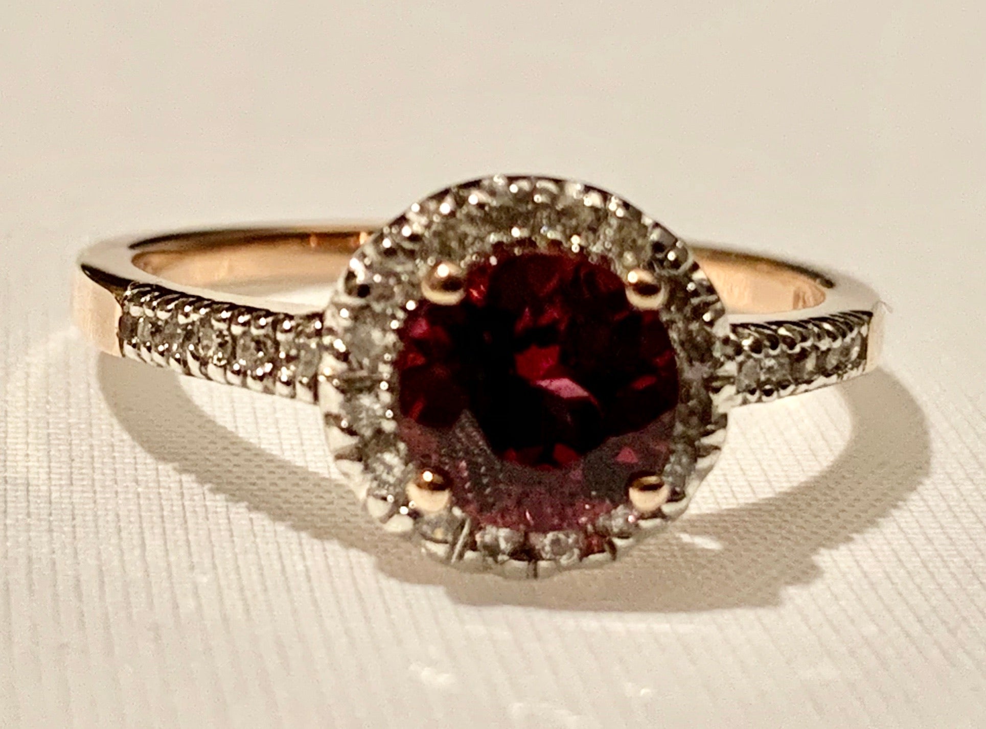 10K Rhodolite Garnet and Diamond Ring – John Cauley Jeweler