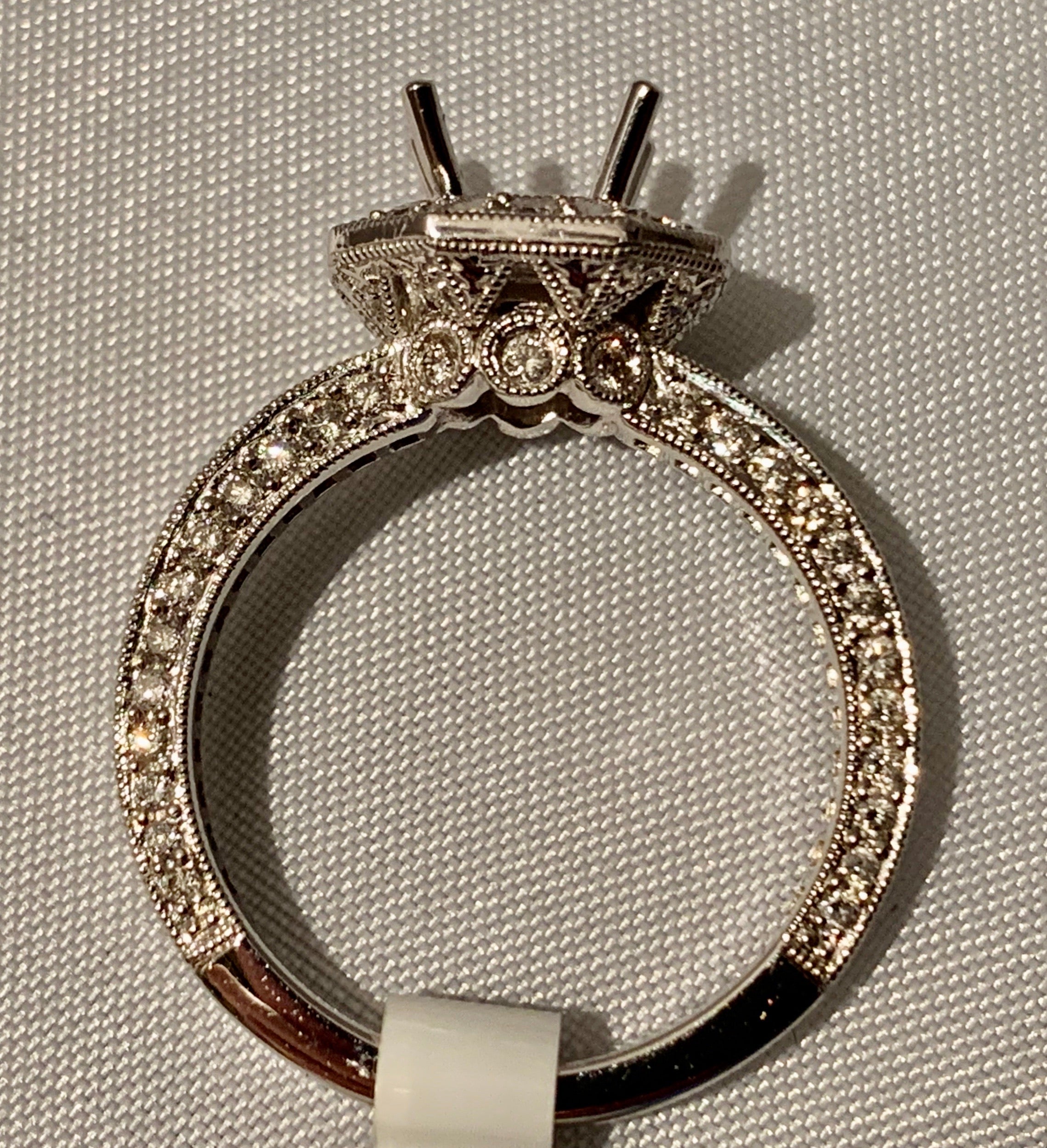 18K White Gold Diamond Semi Mount