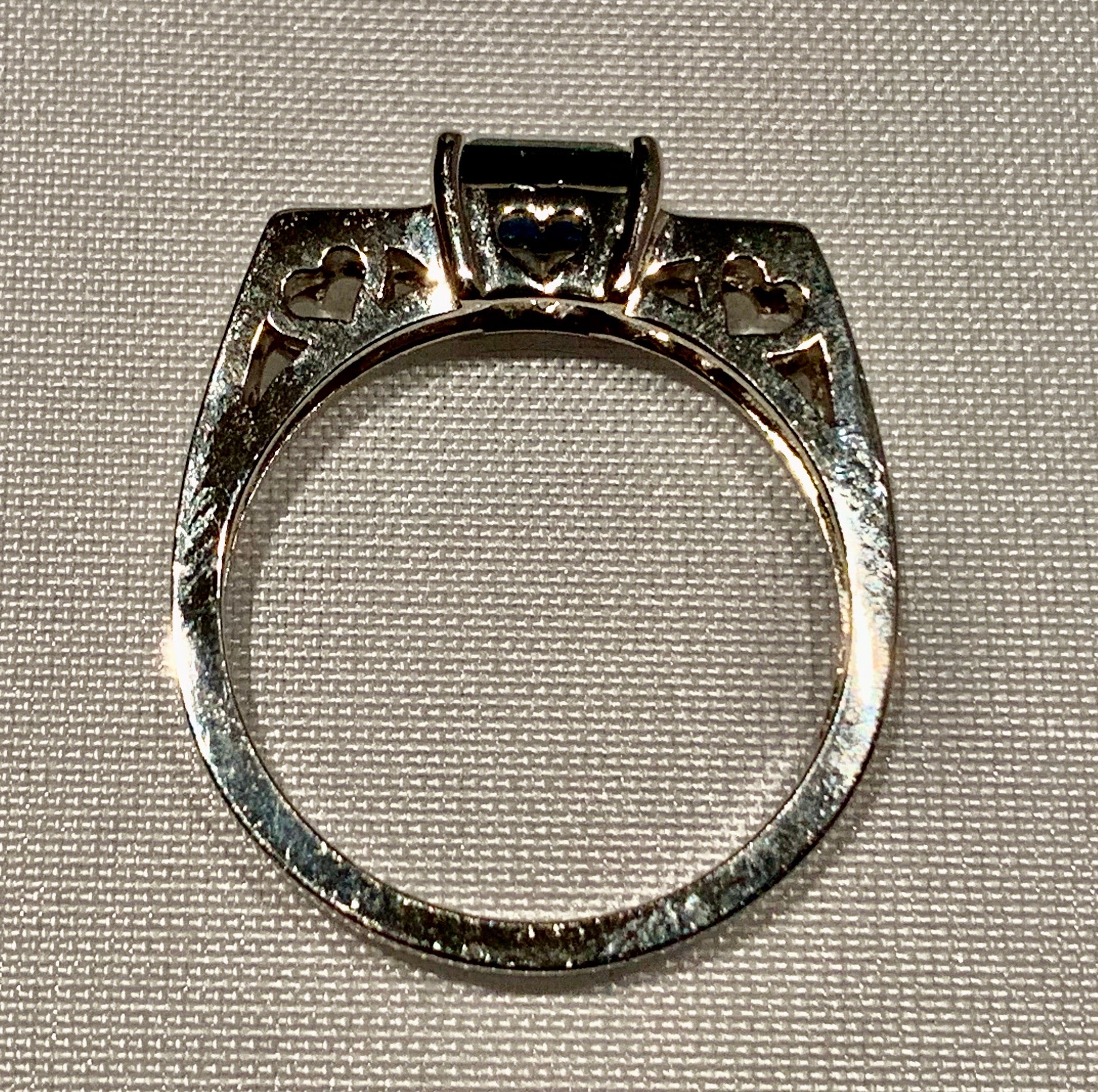 14K White Gold Diamond and Sapphire Ring