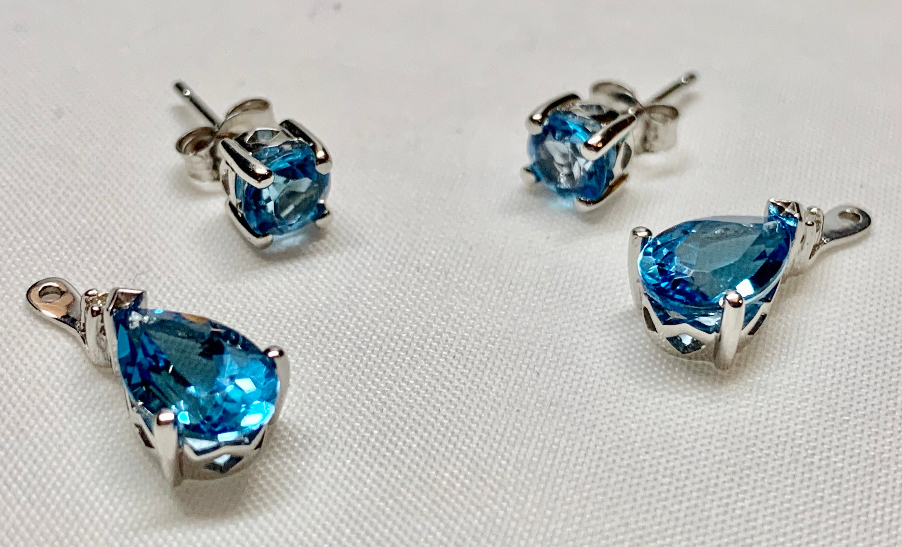 10K Blue Topaz Earrings