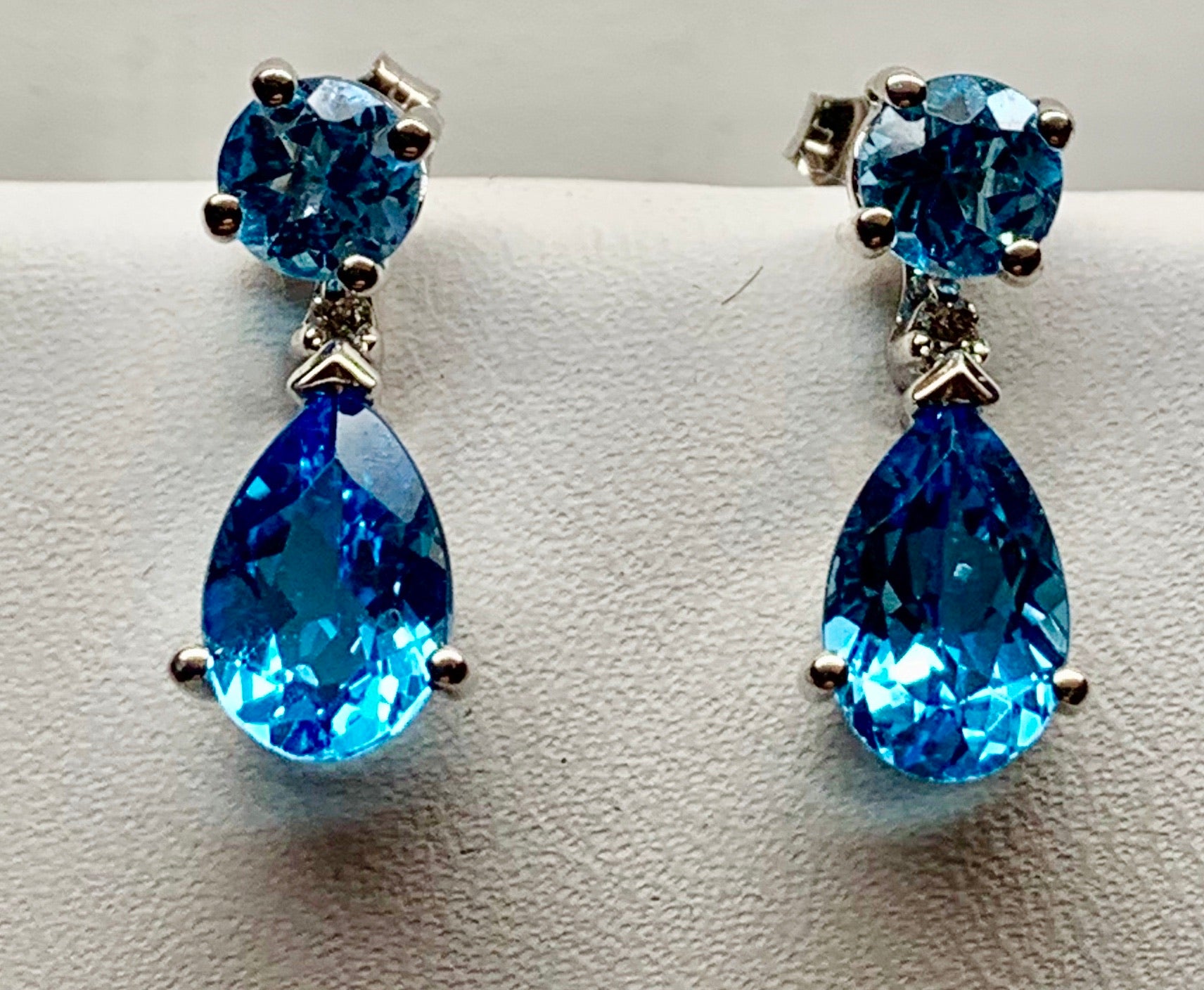 10K Blue Topaz Earrings