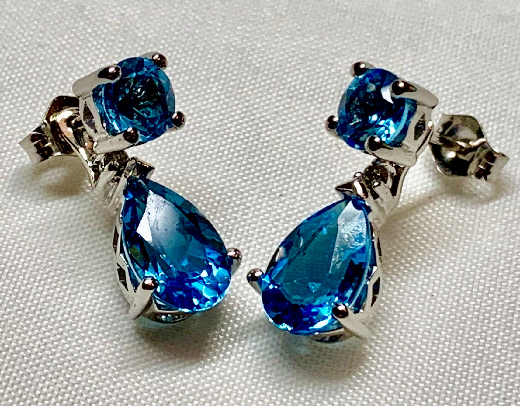 10K Blue Topaz Earrings