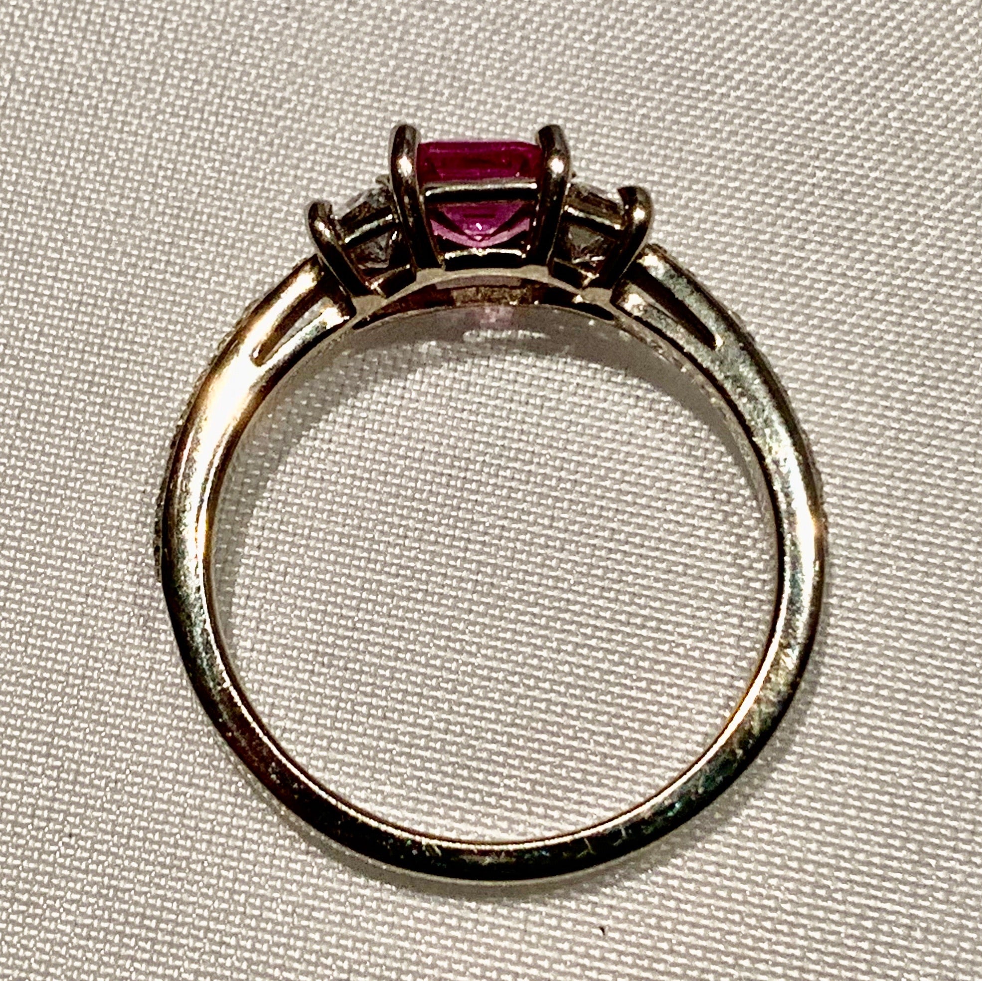 14K White Gold Diamond and Sapphire Ring