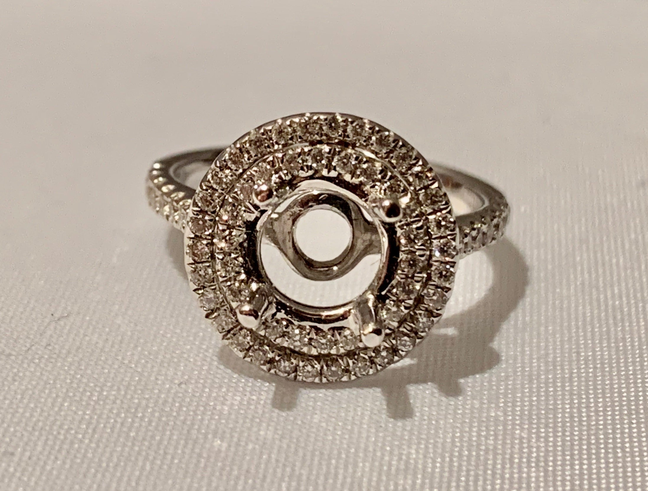 14K White Gold Diamond Semi Mount