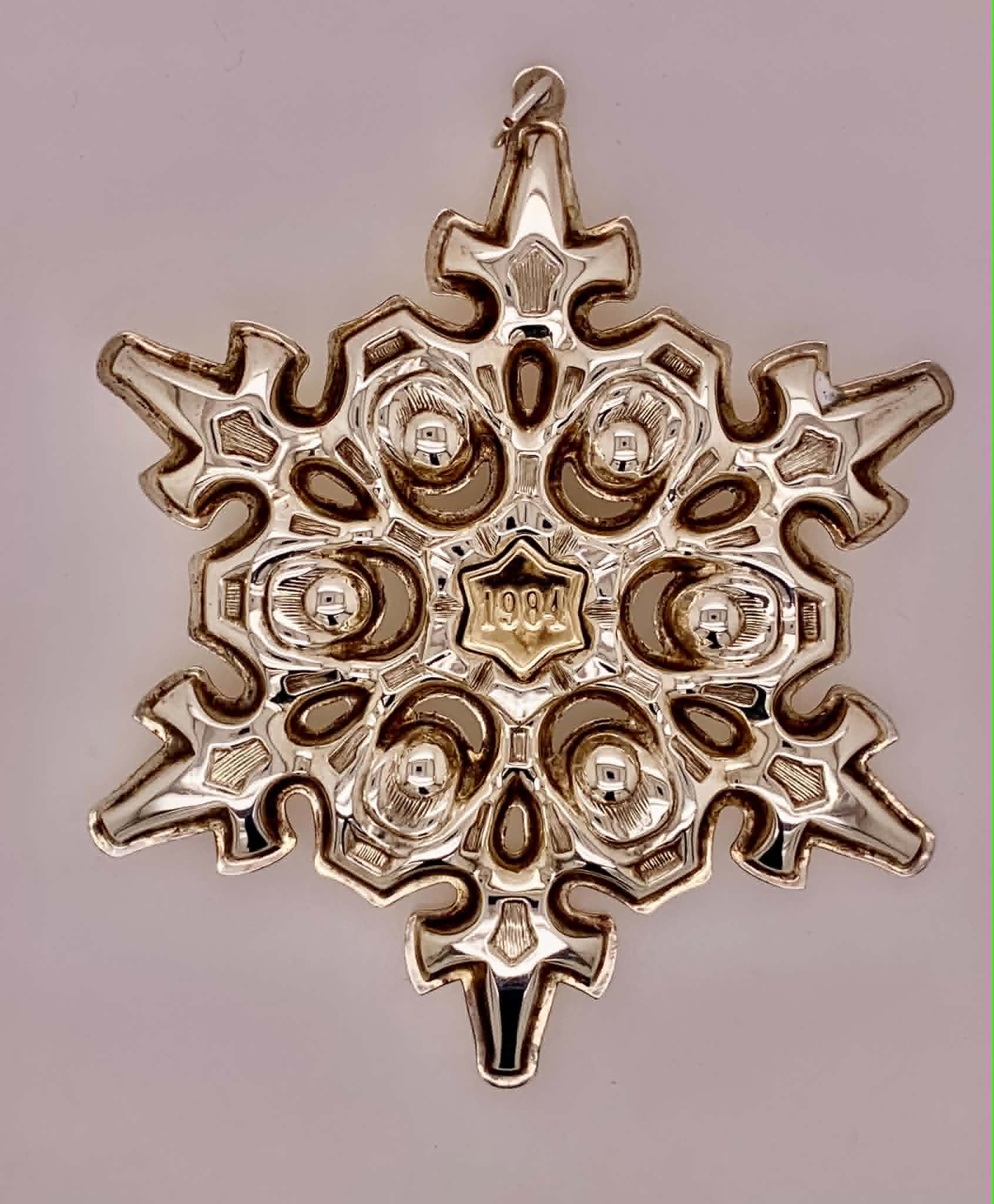 1984 Gorham Sterling Silver Snowflake Christmas Ornament