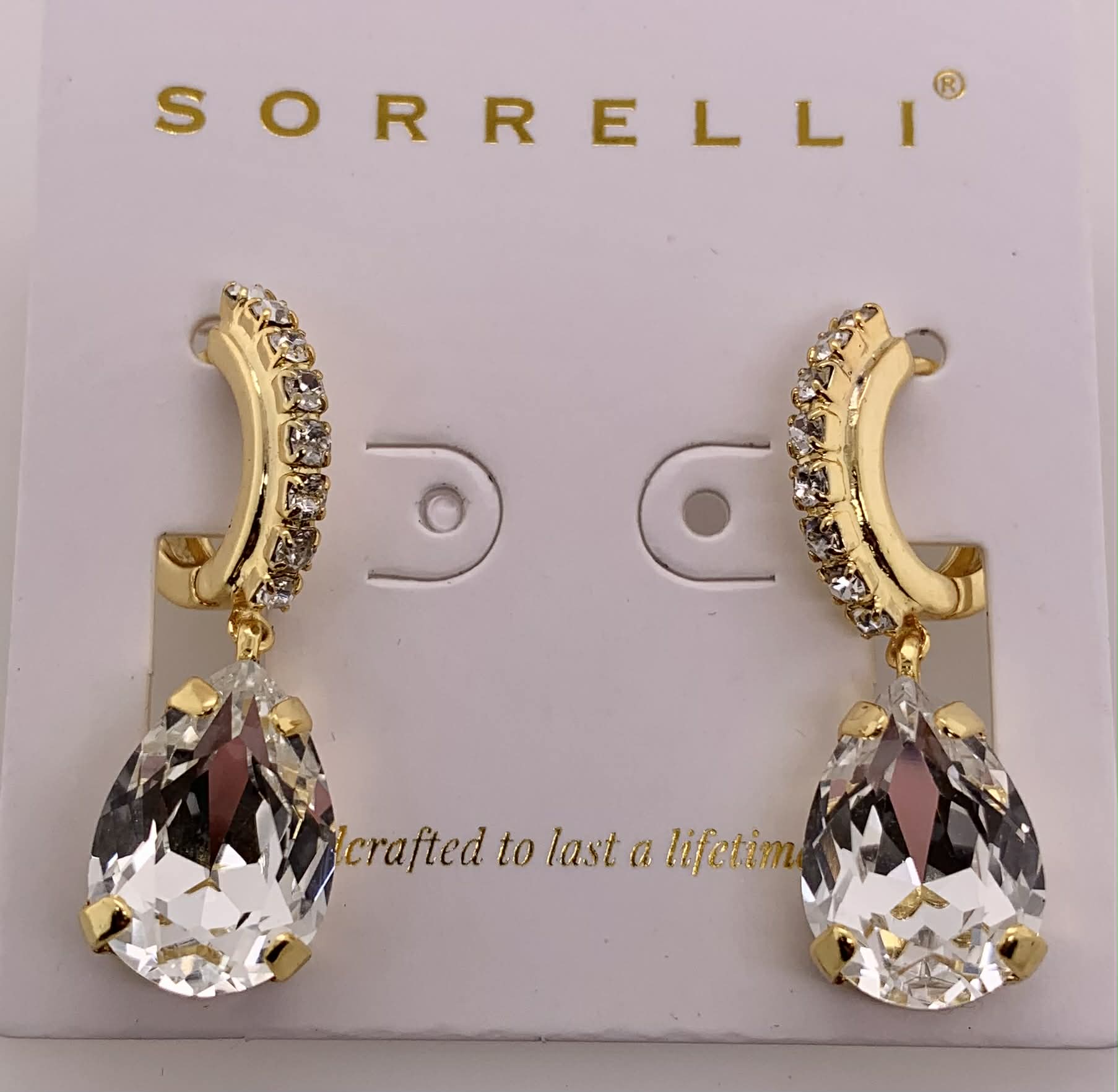 Perfect Pear Embellished Huggie Hoop Earrings