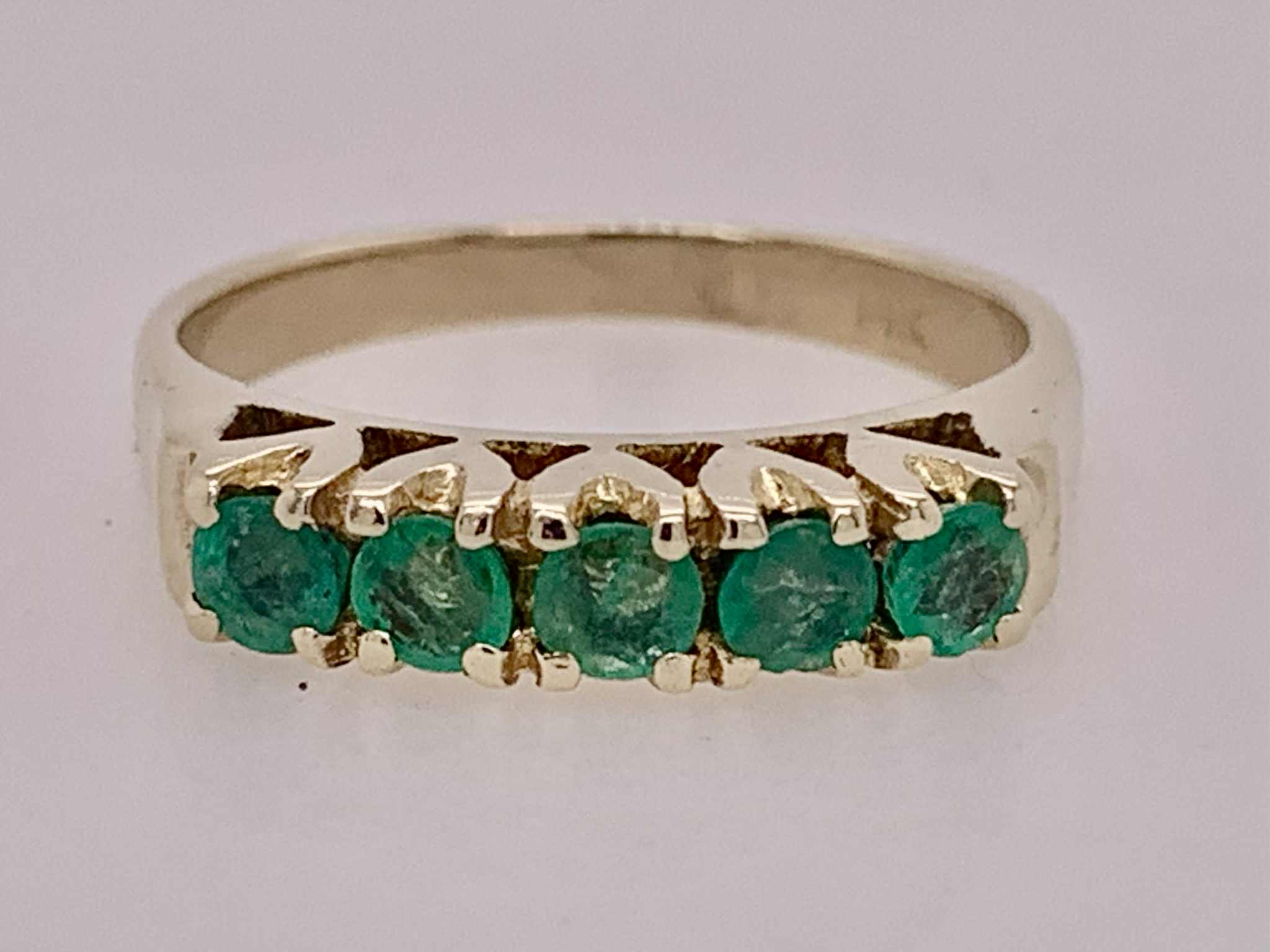 14K Estate Emerald Band