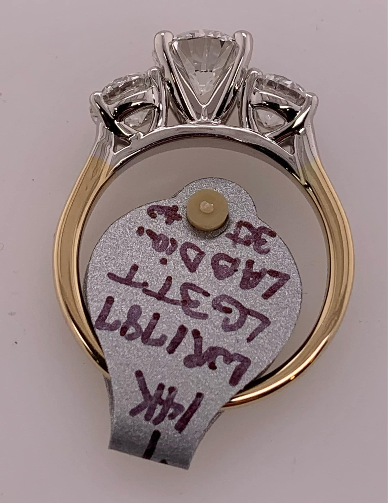 Three Stone LAB Diamond Ring