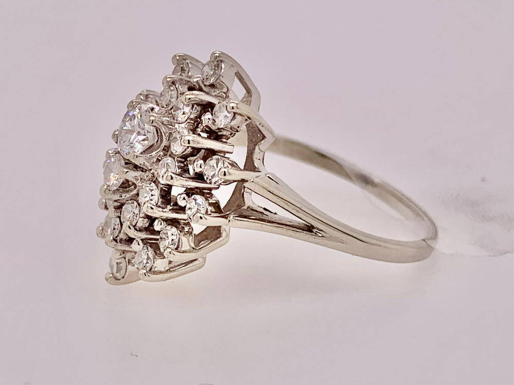 Estate 14K Pear Shape Diamond Cluster Ring