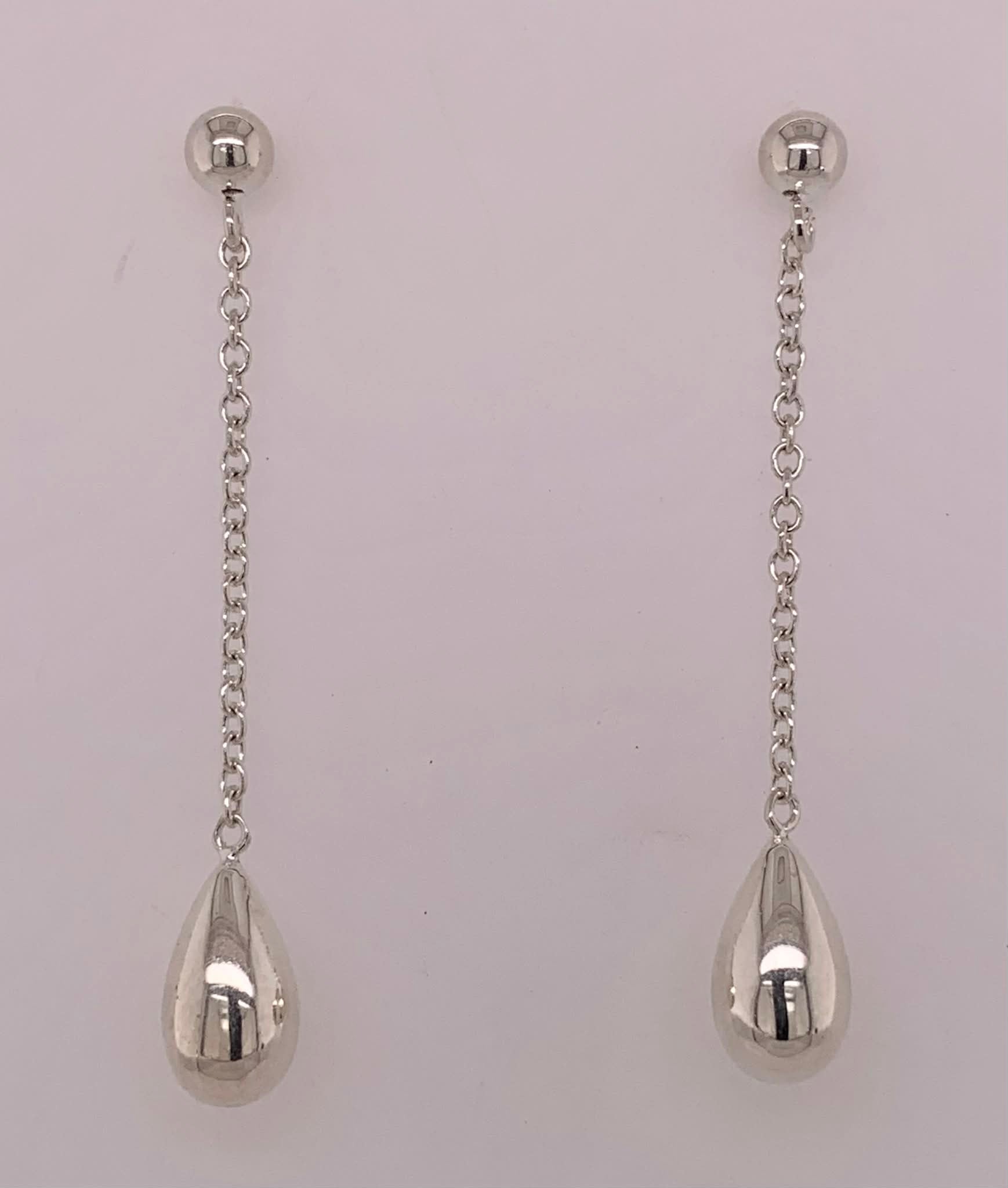 Sterling Teardrop Dangle Stud Earrings