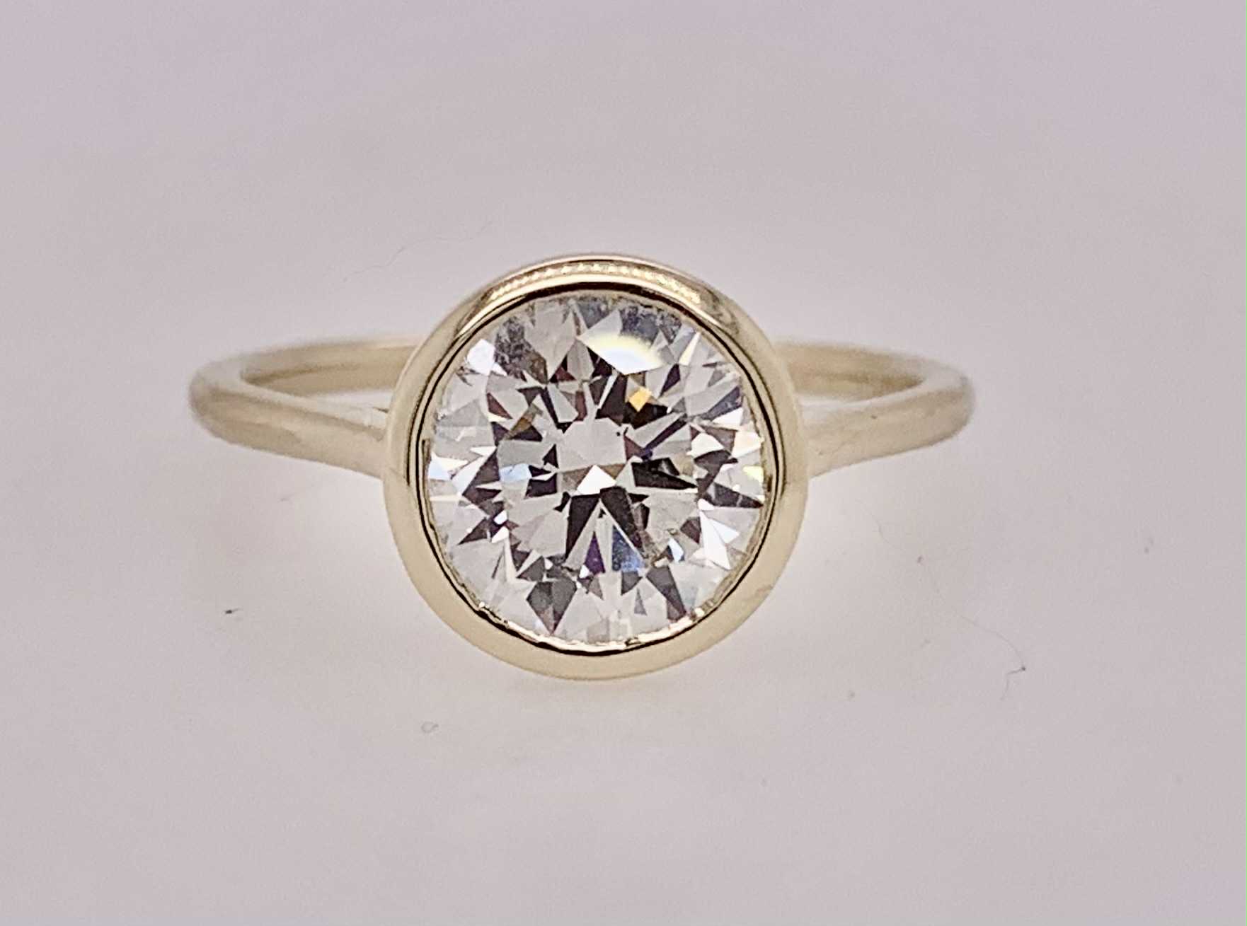 14K LAB Diamond Solitaire Ring