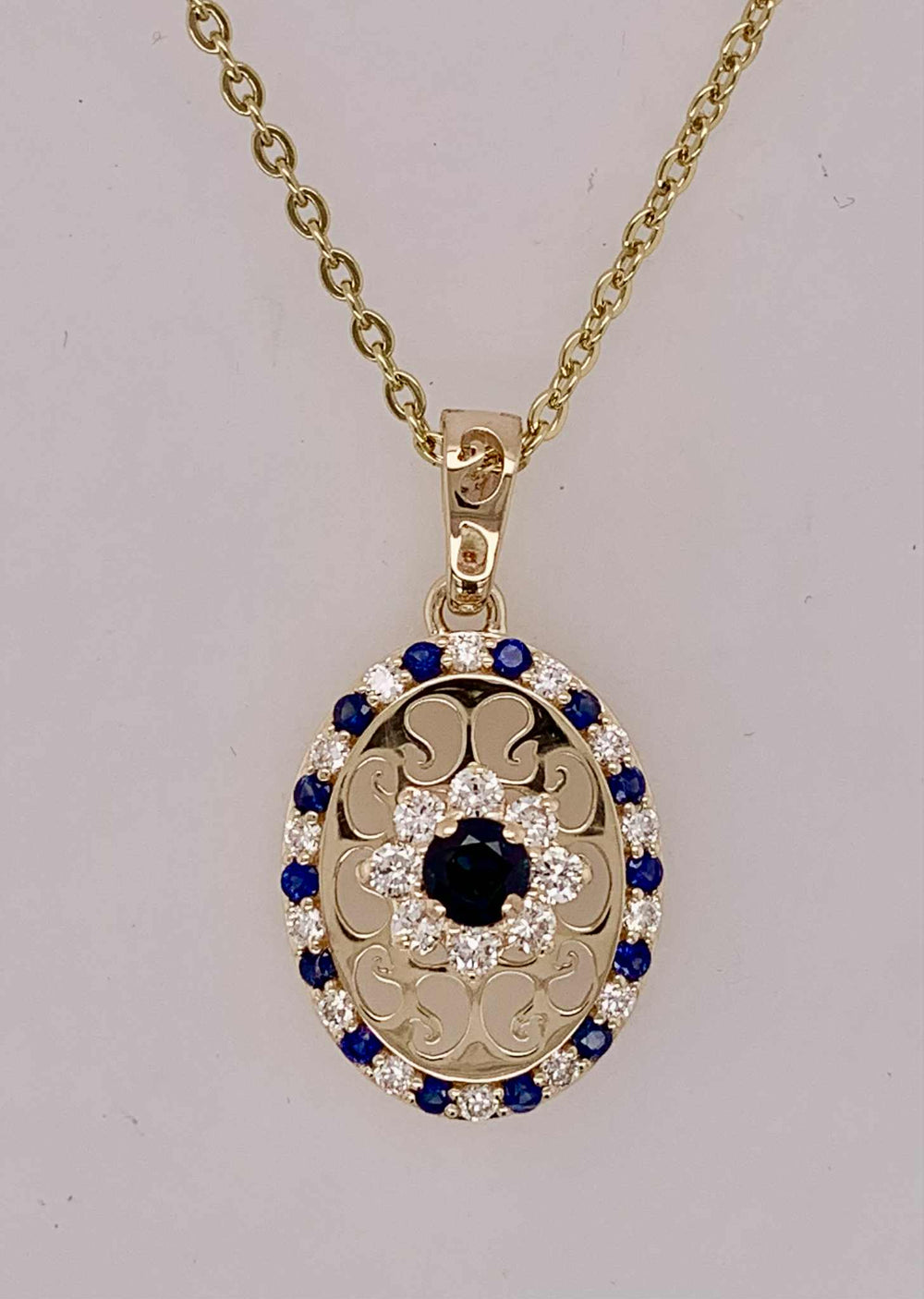 Diamond and Sapphire Pendant