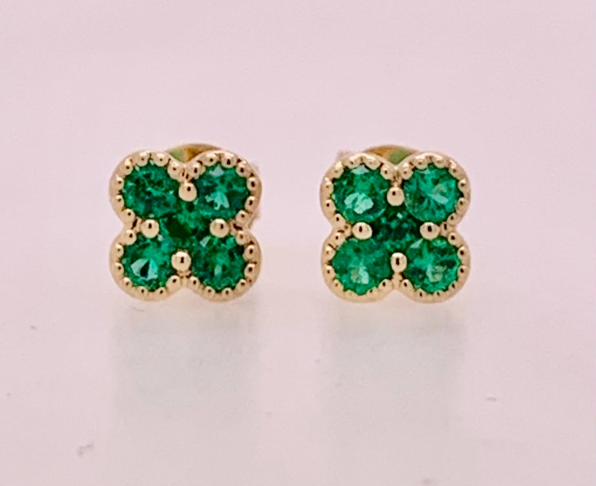 18K Emerald Earrings