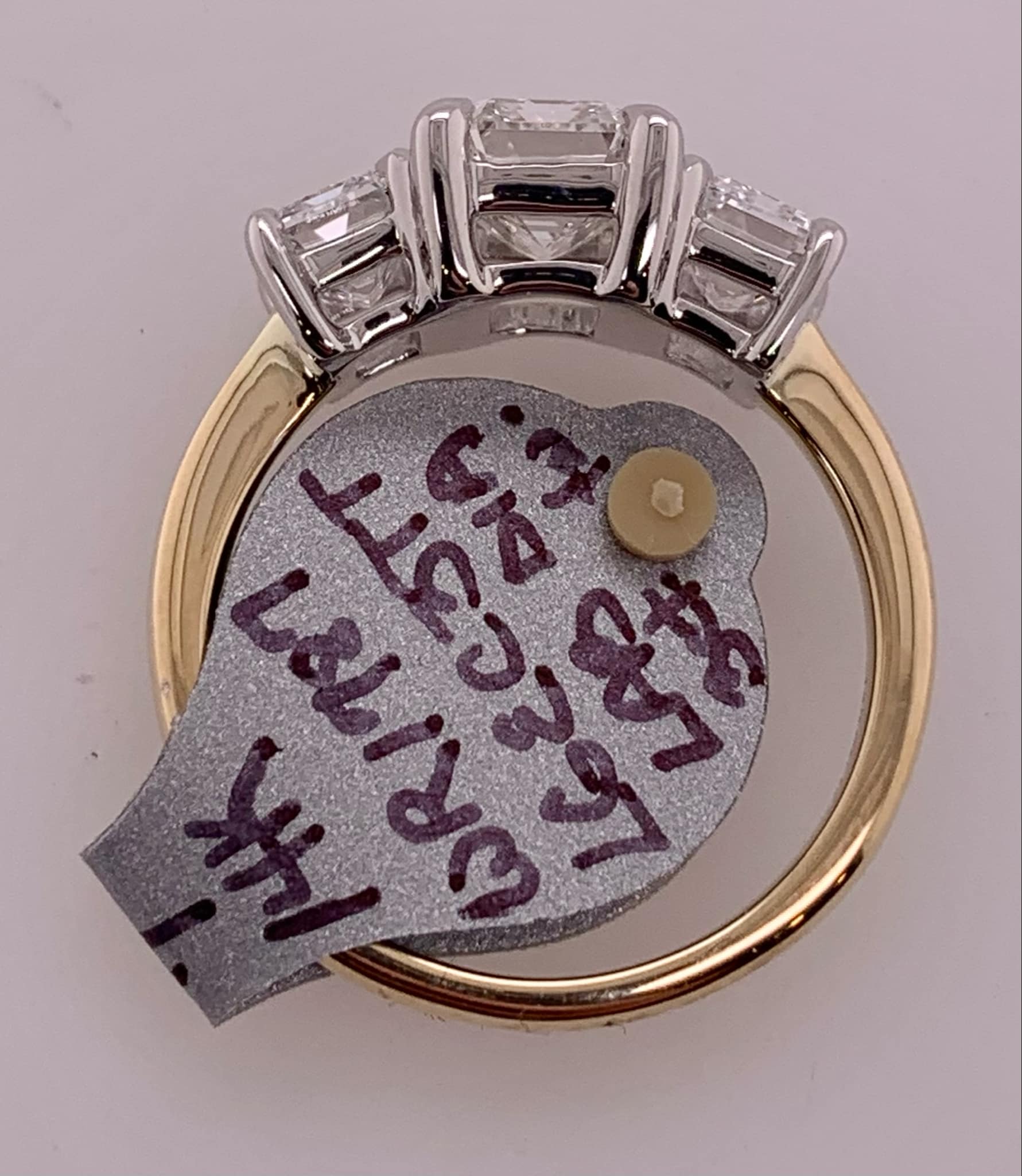 Three Stone LAB Diamond Ring