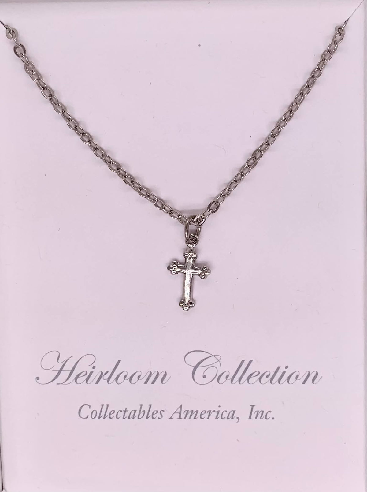 Rhodium Cross Necklace