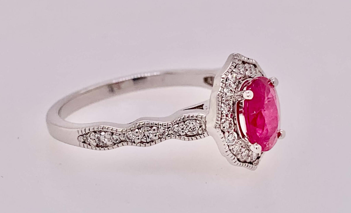 14K Ruby & Diamond Ring