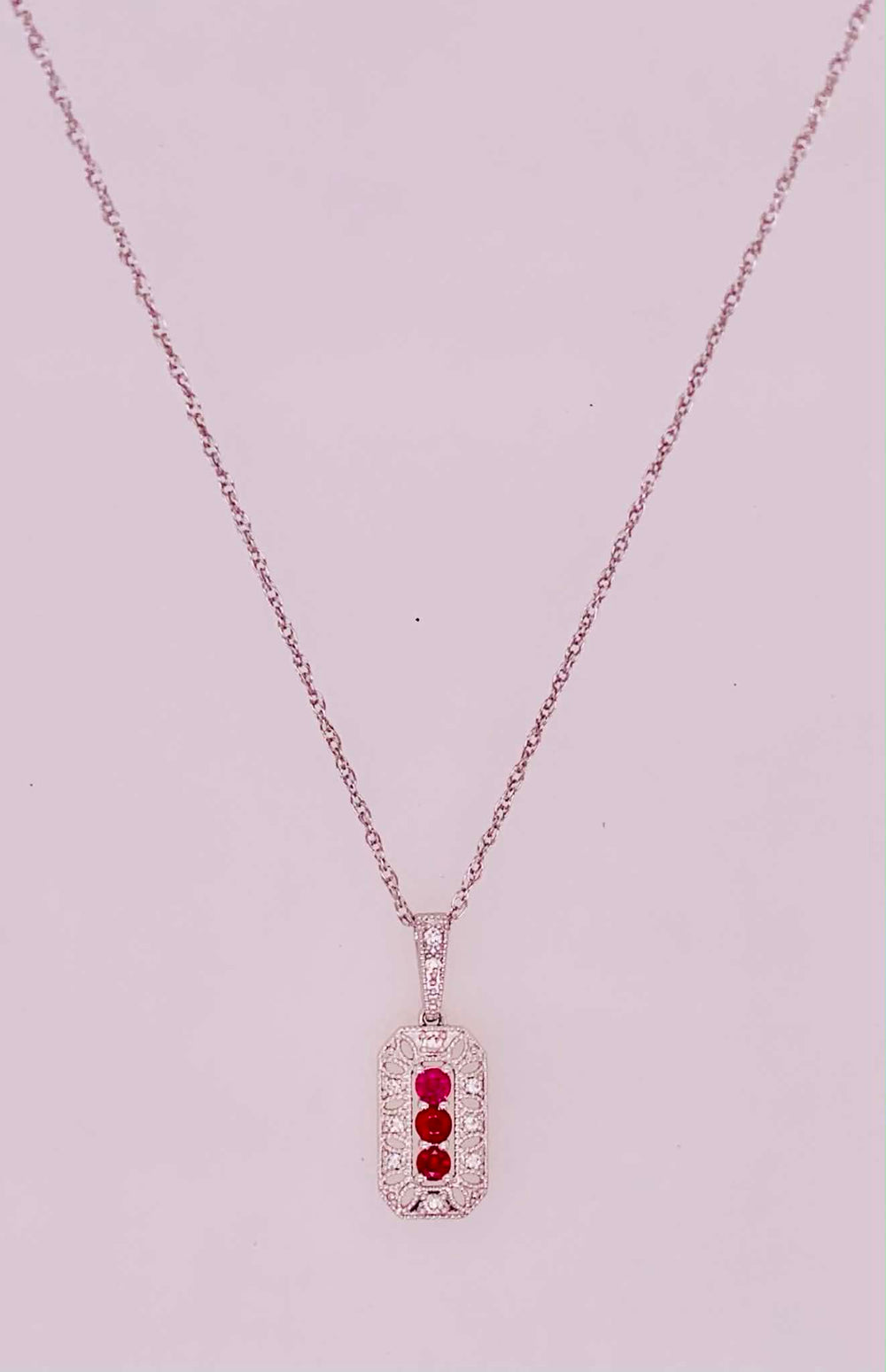 14K Ruby & Diamond Pendant