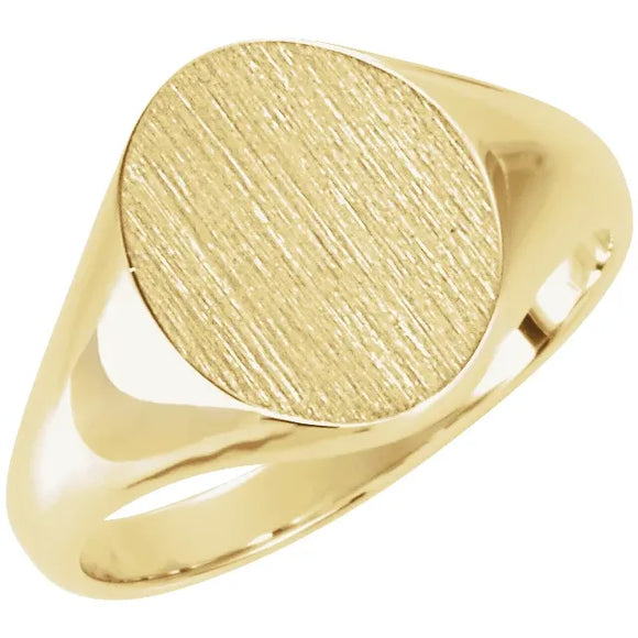 14K Yellow Gold Engravable Signet Ring