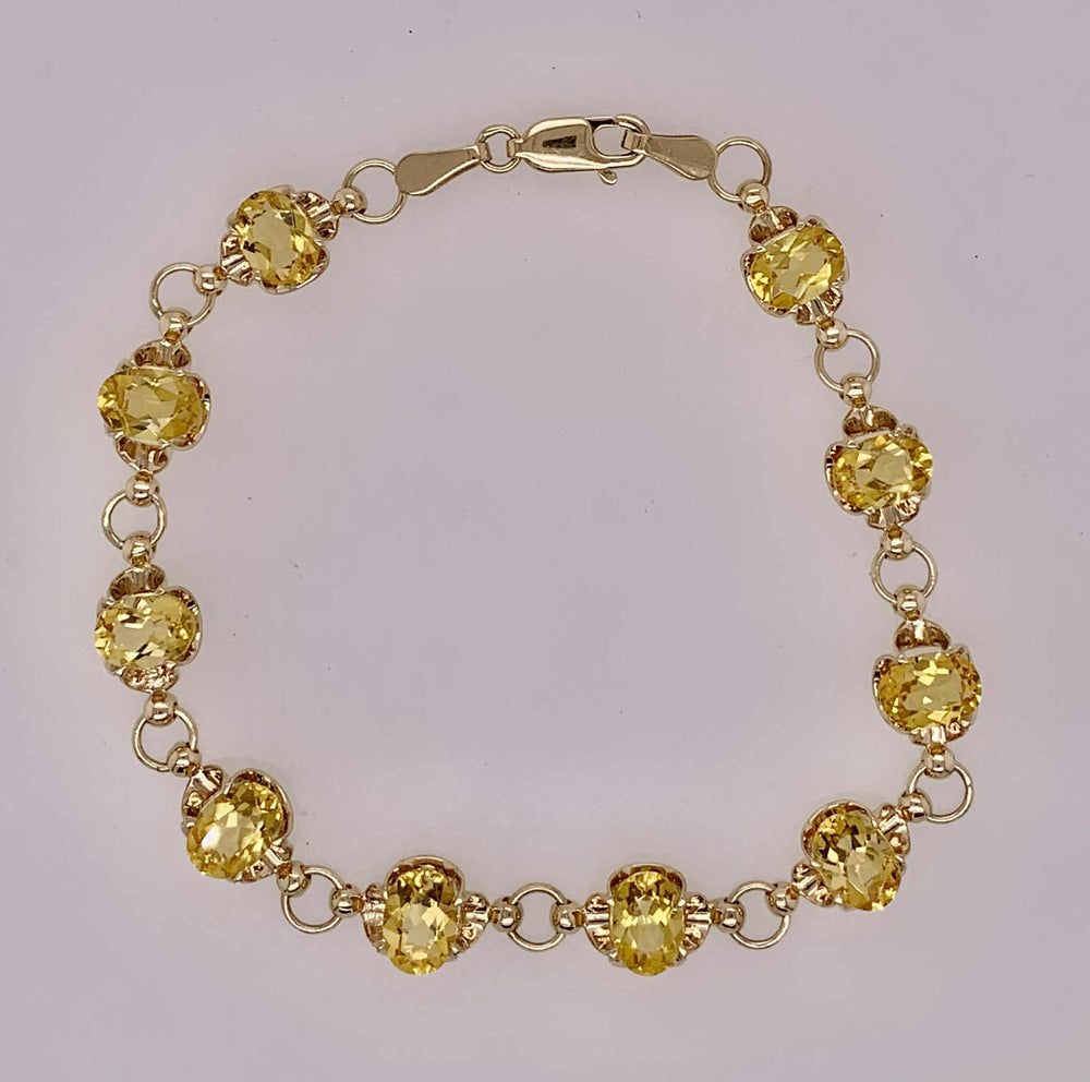 14K Estate Yellow Beryl Bracelet