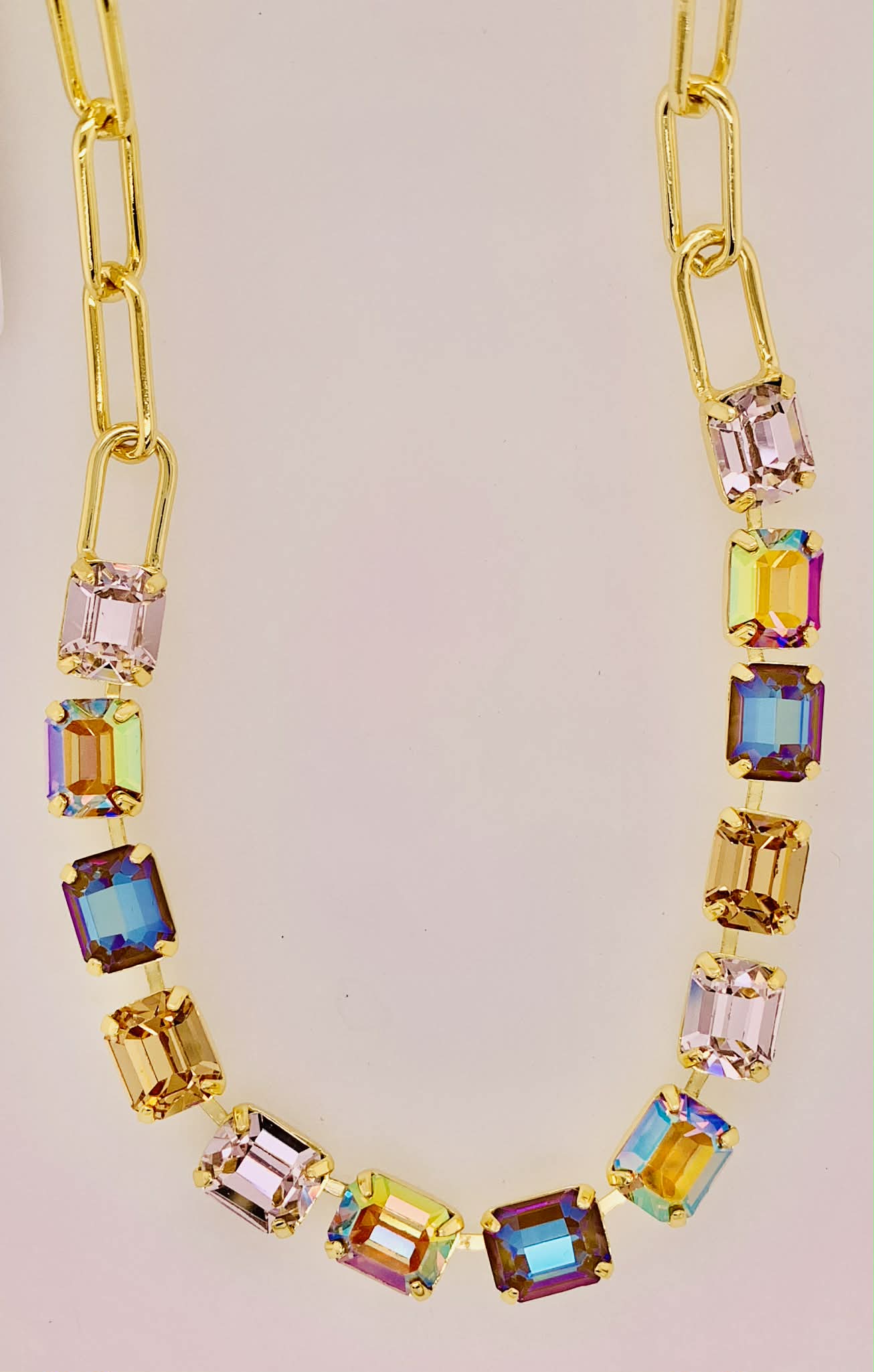 Octavia Paperclip Tennis Necklace