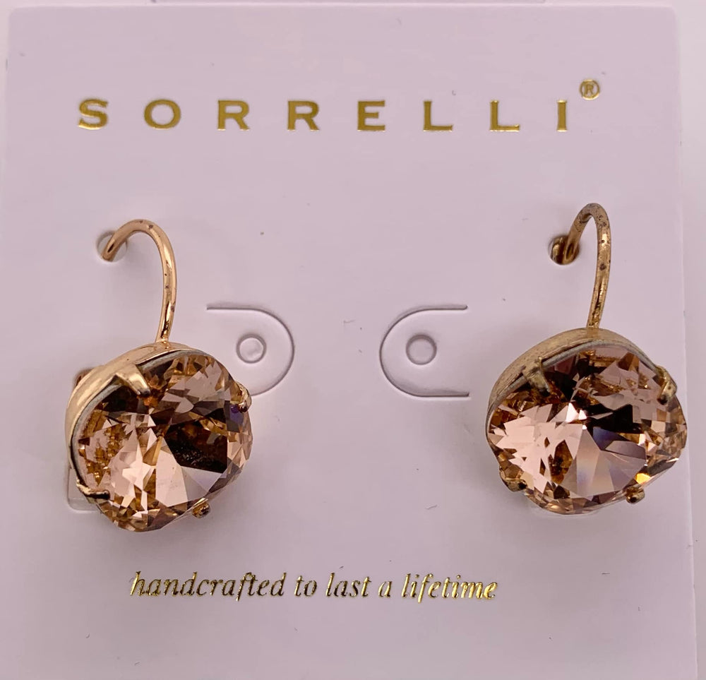 Single Drop Crystal Dangle Earrings