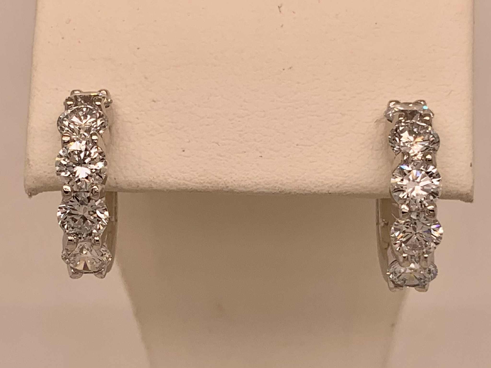 14K LAB Diamond Huggie Hoop Earrings