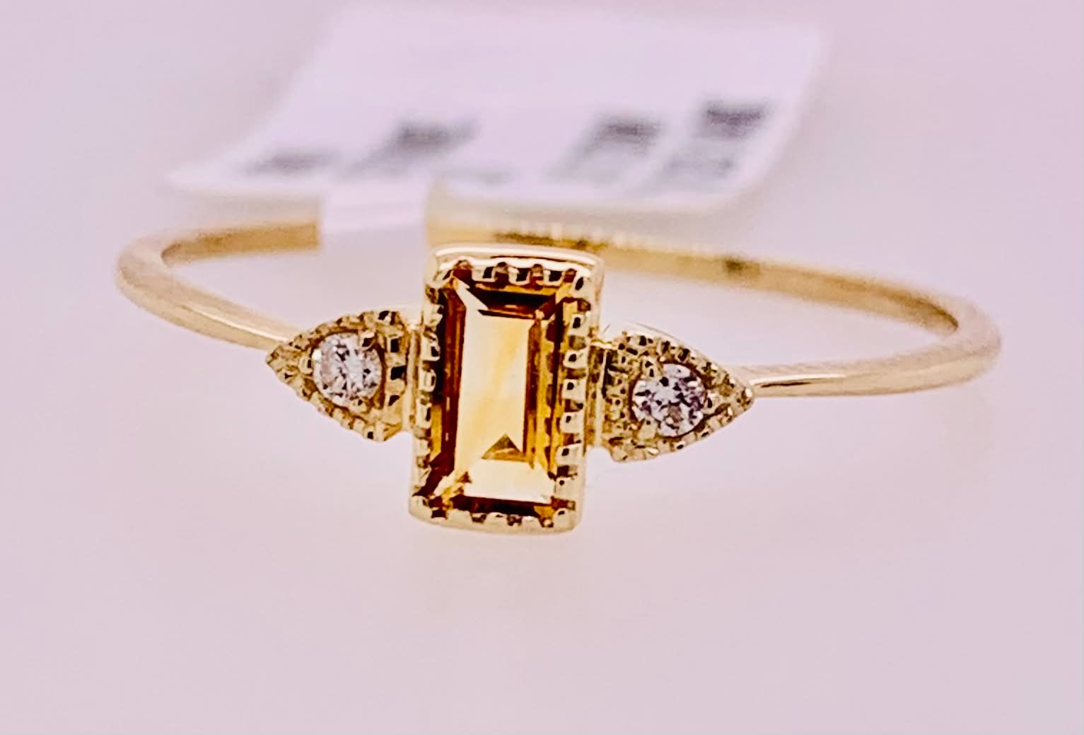 14K Citrine & Diamond Ring