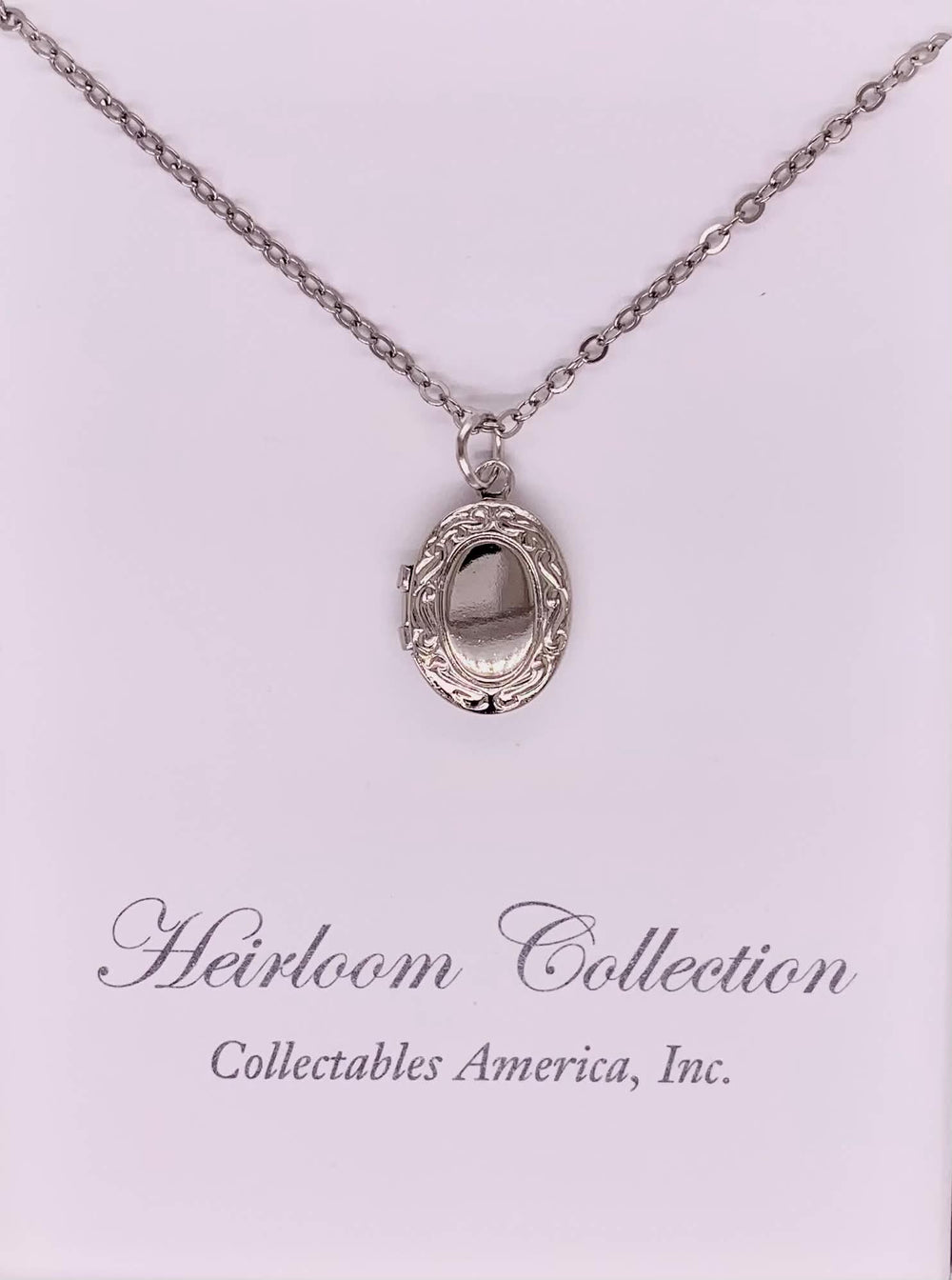 Oval Rhodium Locket