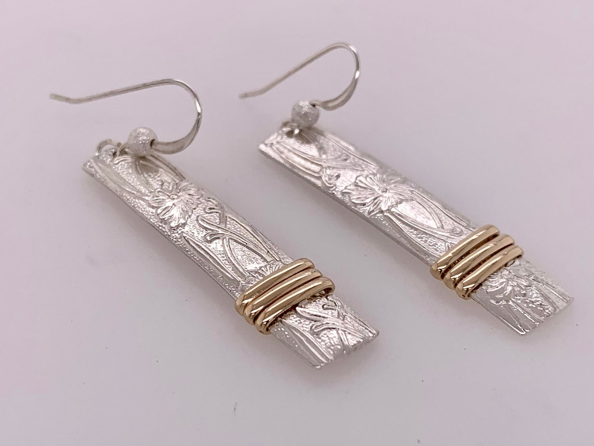John Cauley Original Sterling Silver Bar Earrings