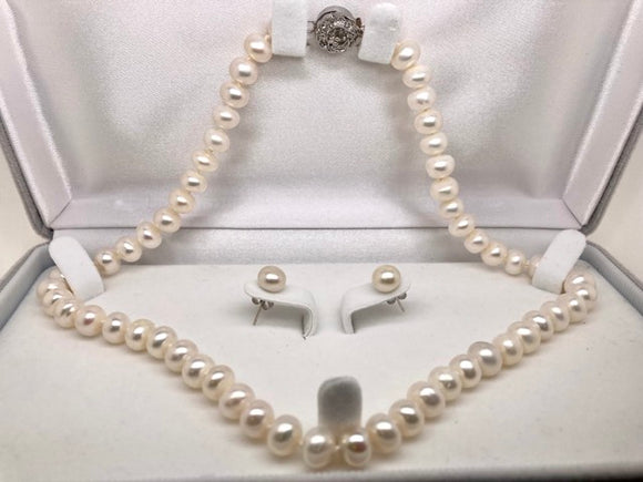 7-8 MM Freshwater Button Pearl Set