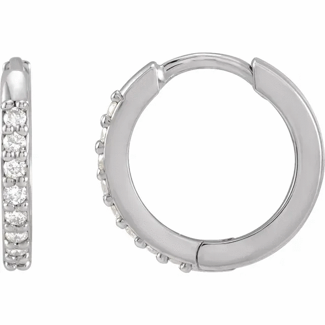 14K Diamond Hoop Earrings